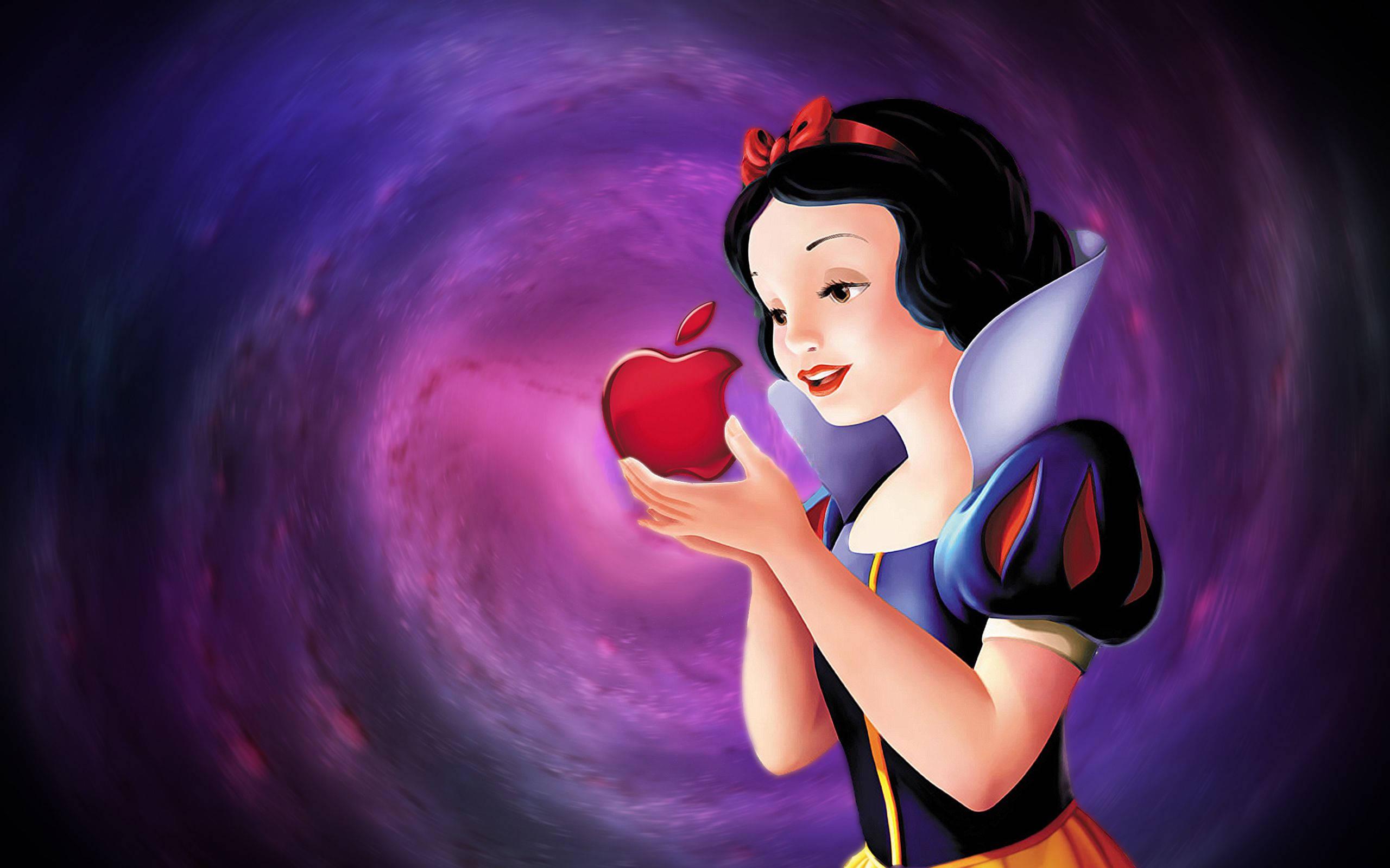 The iconic and classic Snow White Apple Logo — 2560x1600 wallpaper