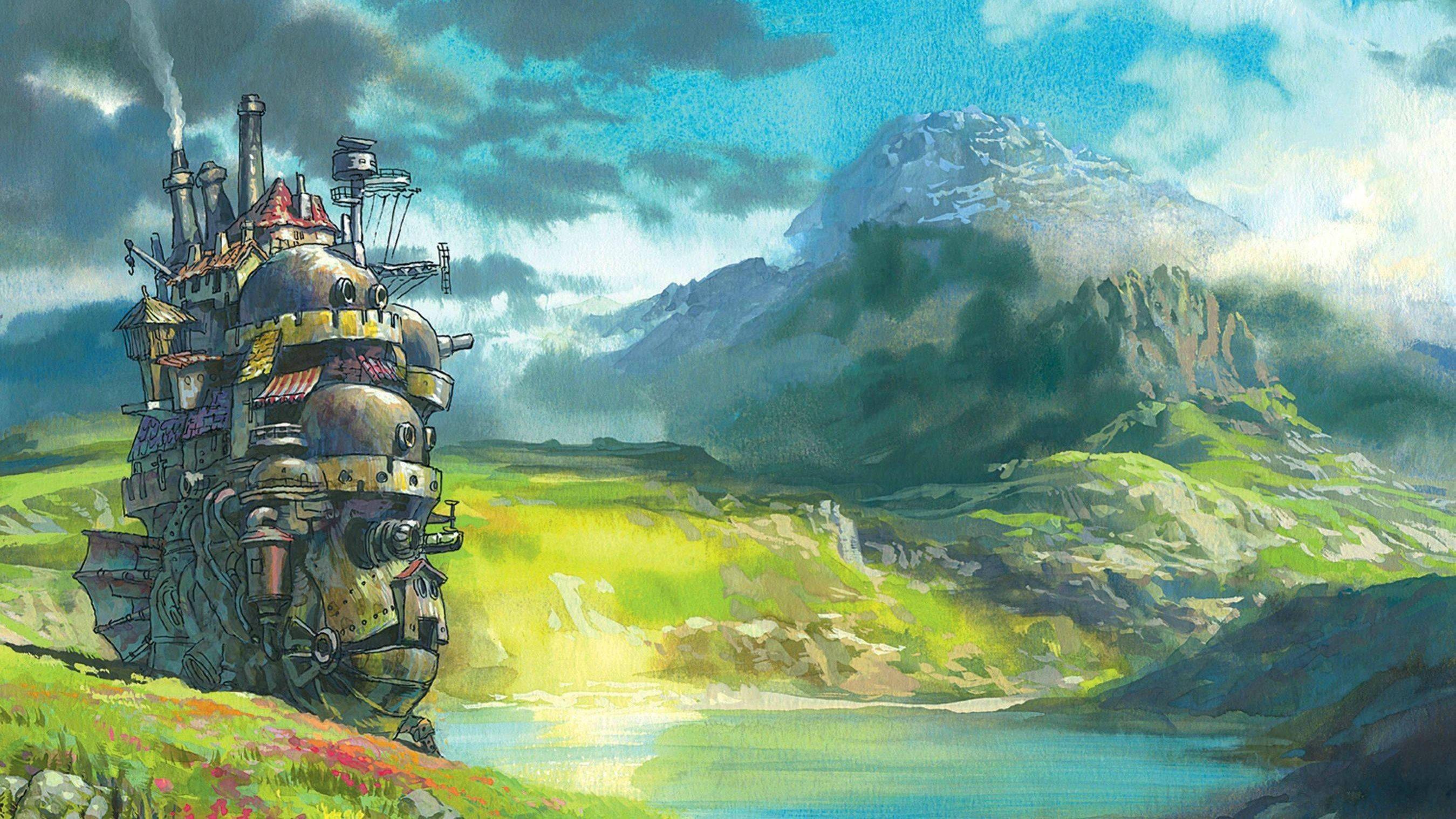 The iconic Howl's Moving Castle from studio Ghibli — 2699x1518 wallpaper