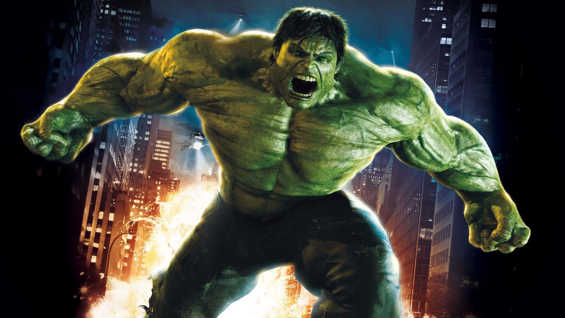 The Incredible Hulk smashing through a wall — 1920x1080 wallpaper