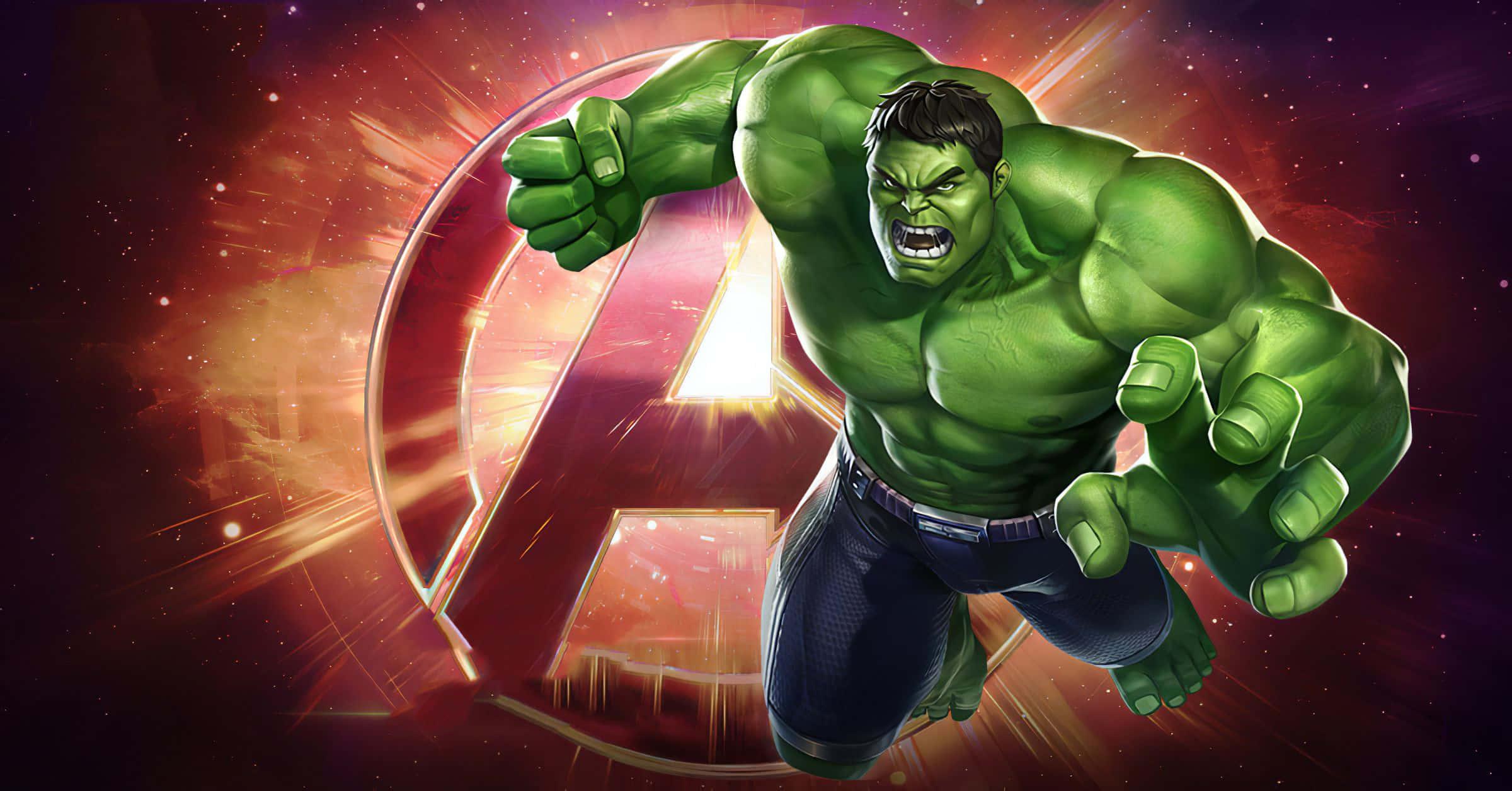 The Incredible Hulk unleashing his fury on the city — 2400x1256 wallpaper