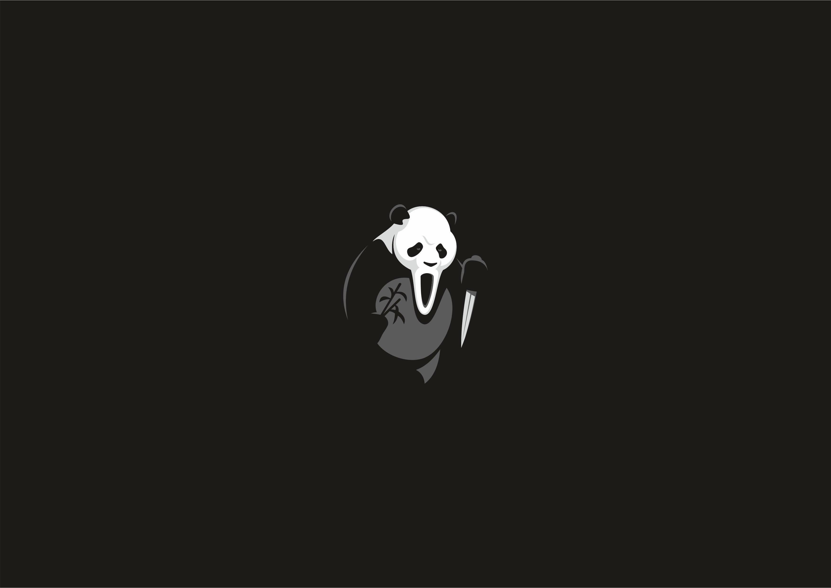 The Killer Minimalist Panda — 3508x2482 wallpaper