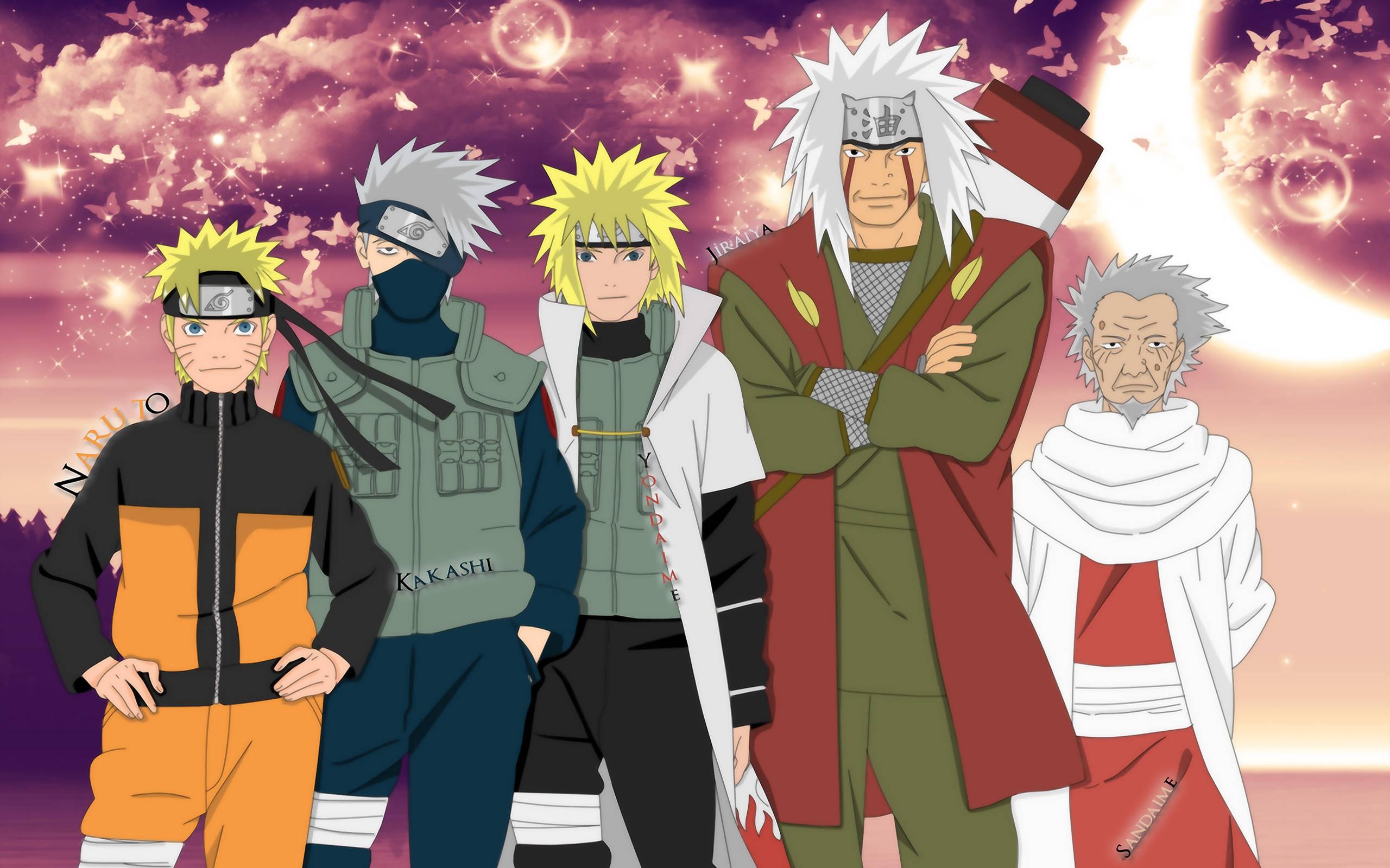 The legendary Minato sensei with his trusted team. — 2560x1600 wallpaper