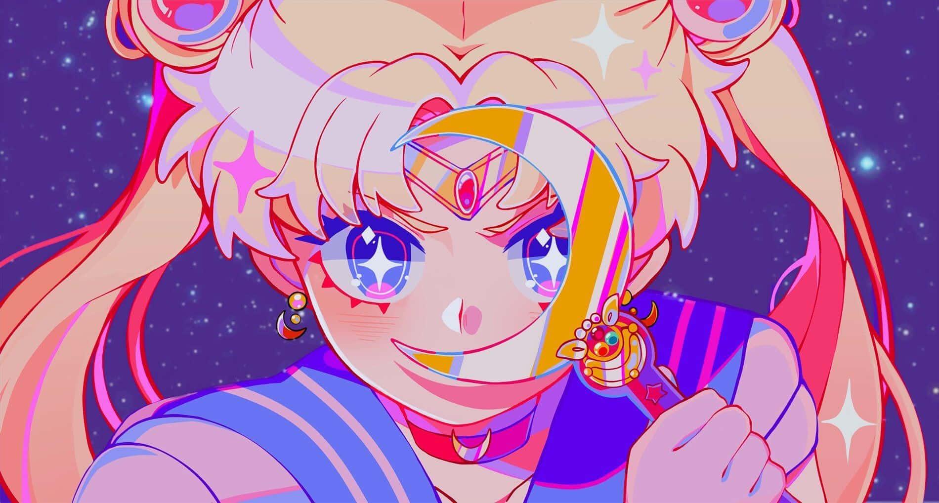 The legendary Sailor Moon, with her tiara and magical wand! — 1900x1018 wallpaper