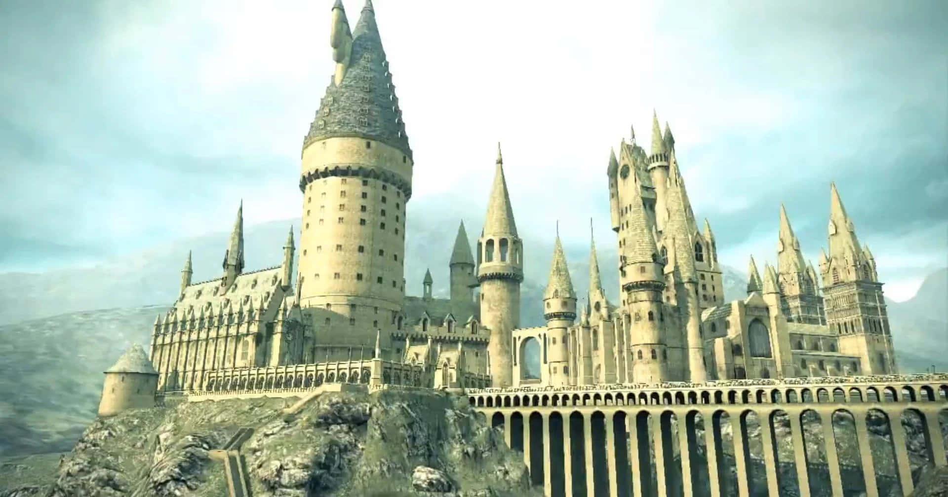 The magical Hogwarts Castle in the Moonlight — 1920x1008 wallpaper