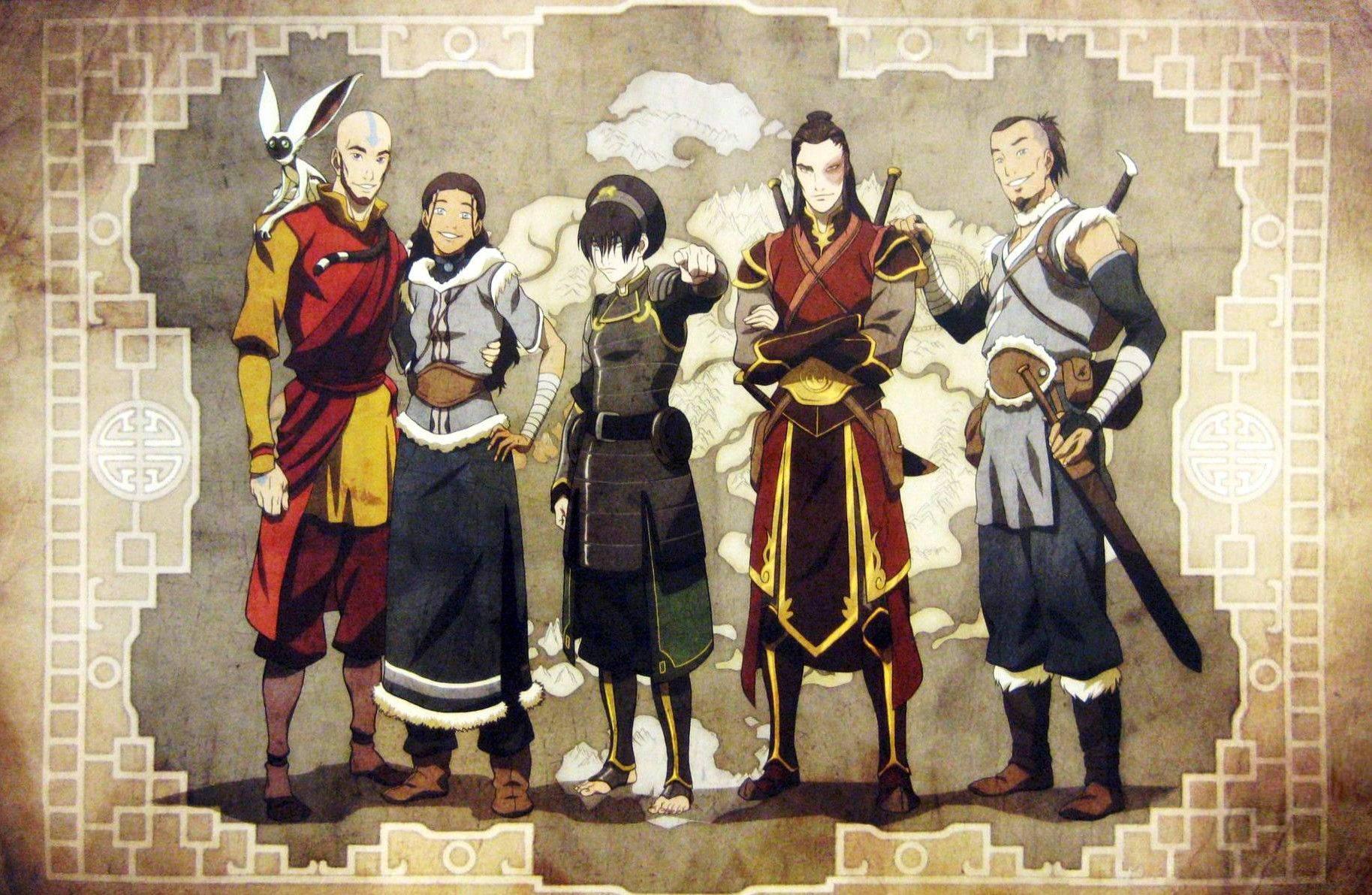 "The Main Characters of Avatar The Last Airbender". — 1827x1191 wallpaper