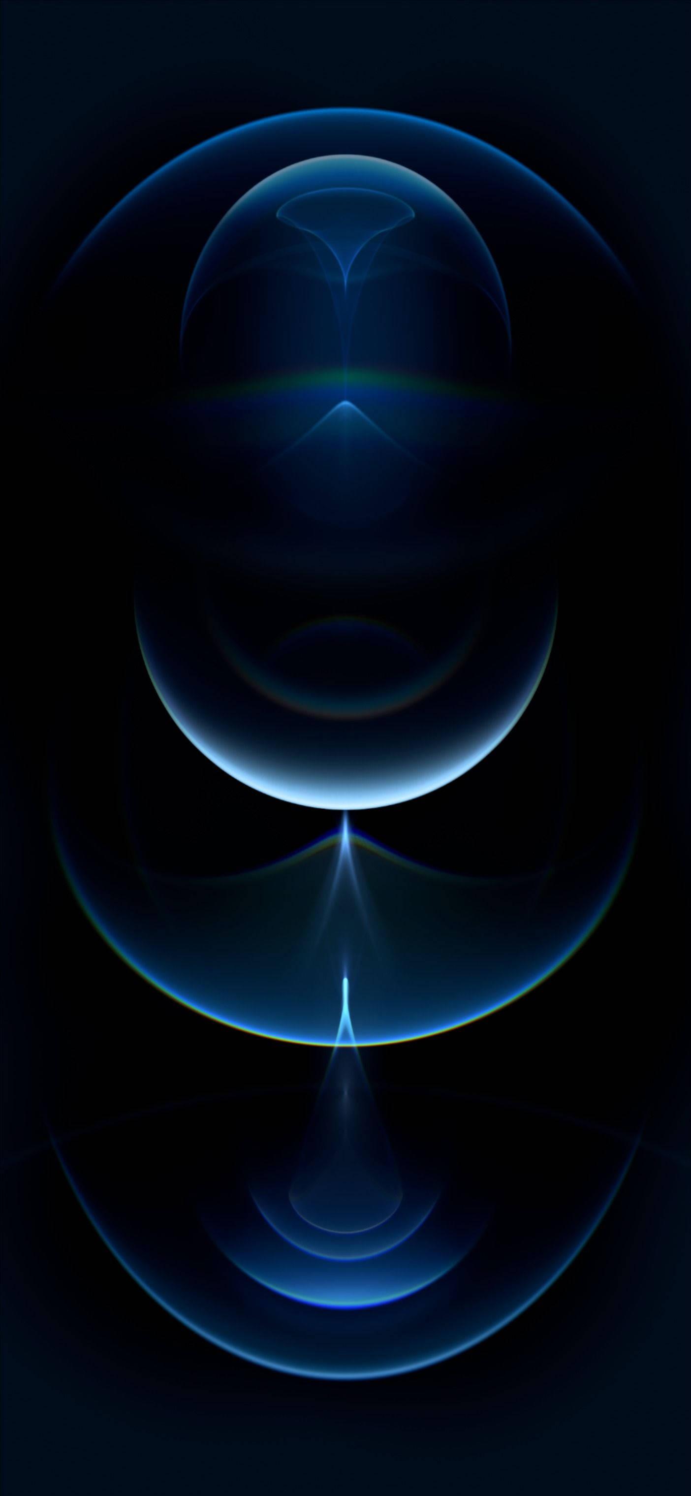 The Majestic, Default Blue Flares of iOS 12 - Apple iPhone — 1404x3039 wallpaper