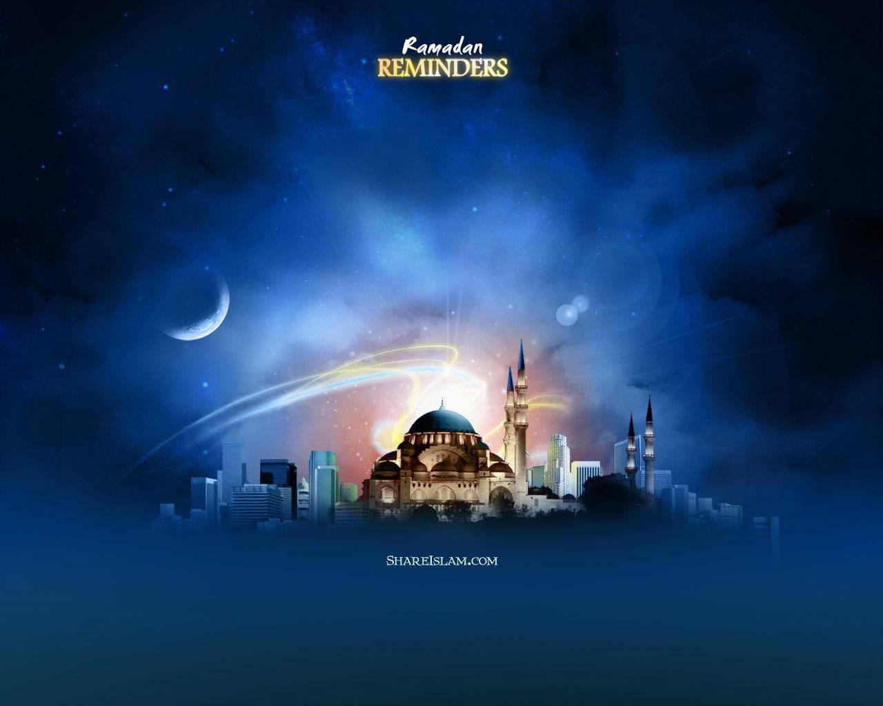 The majestic Islamic mosque stands strong against the night sky. — 1280x1024 wallpaper