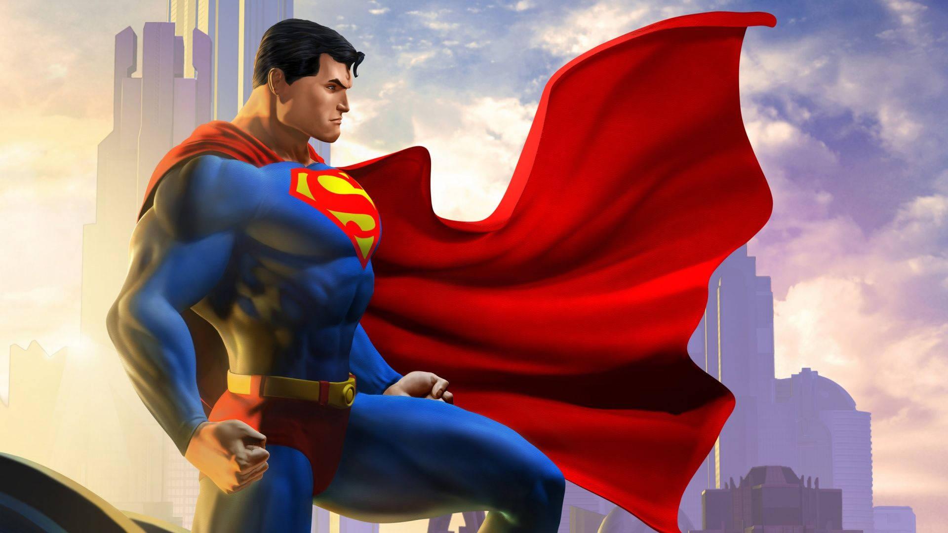 The Man of Steel Soars Over the City — 1920x1080 wallpaper