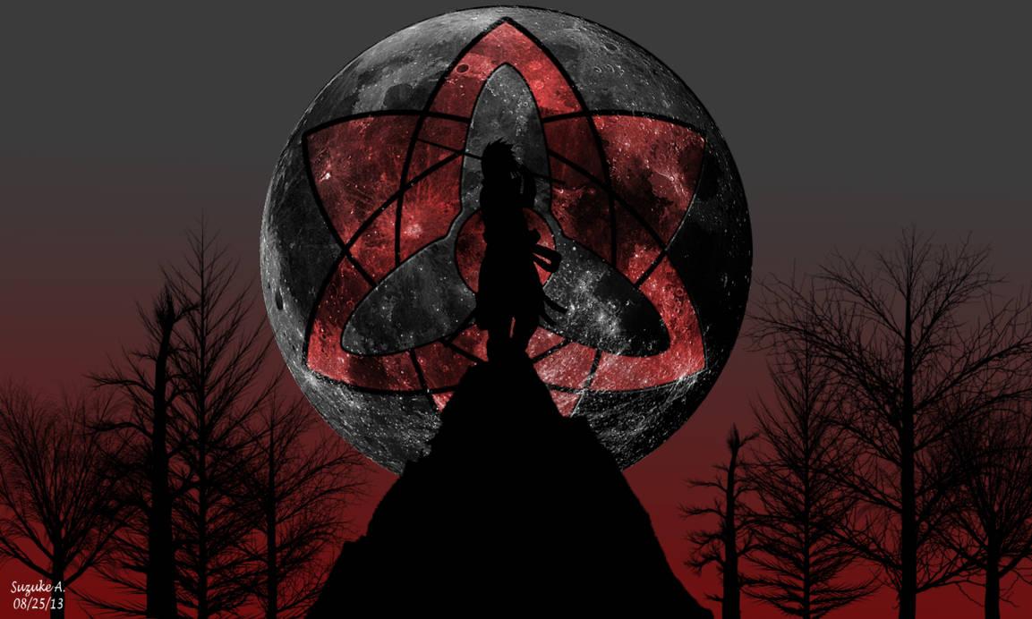 The Power of Sharingan Illuminating the Moon — 1153x692 wallpaper