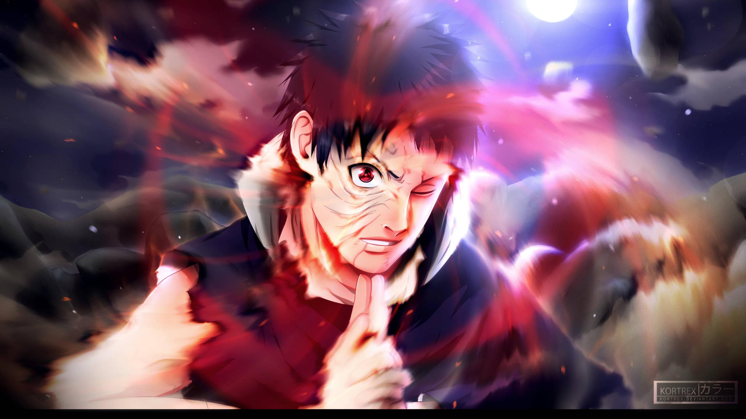 The power of the Sharingan comes alive under the moonlight — 2560x1440 wallpaper