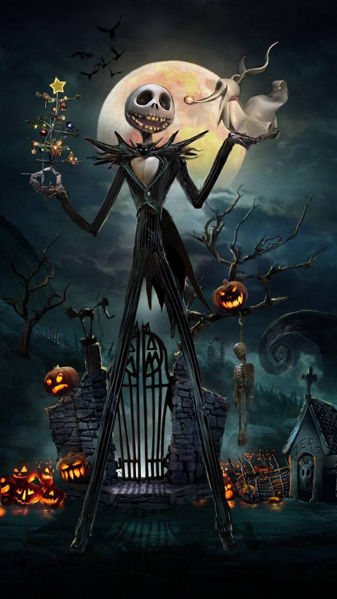 The Pumpkin King, Jack Skellington, in Tim Burton's classic holiday movie, The Nightmare Before Christmas. — 675x1200 wallpaper