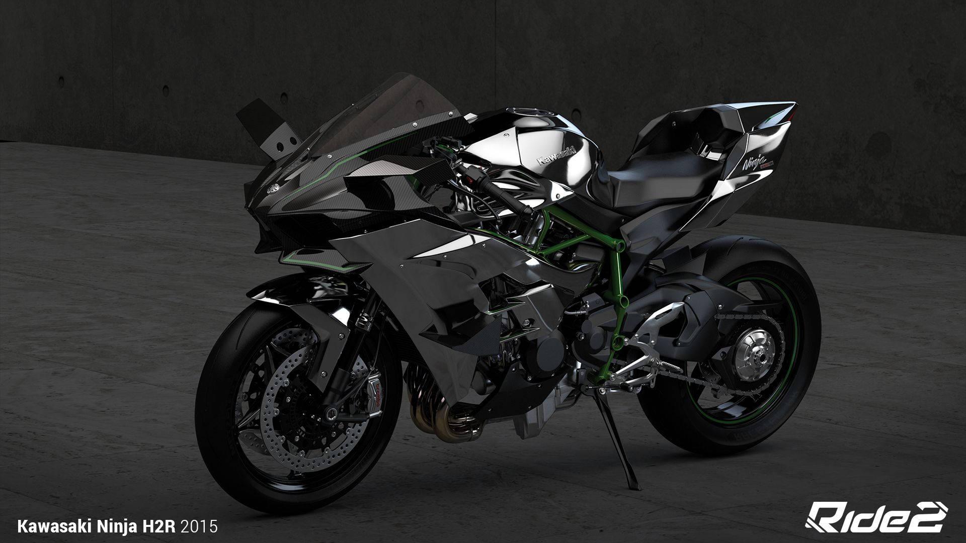 The Raging Power - Black Kawasaki H2R — 1920x1080 wallpaper