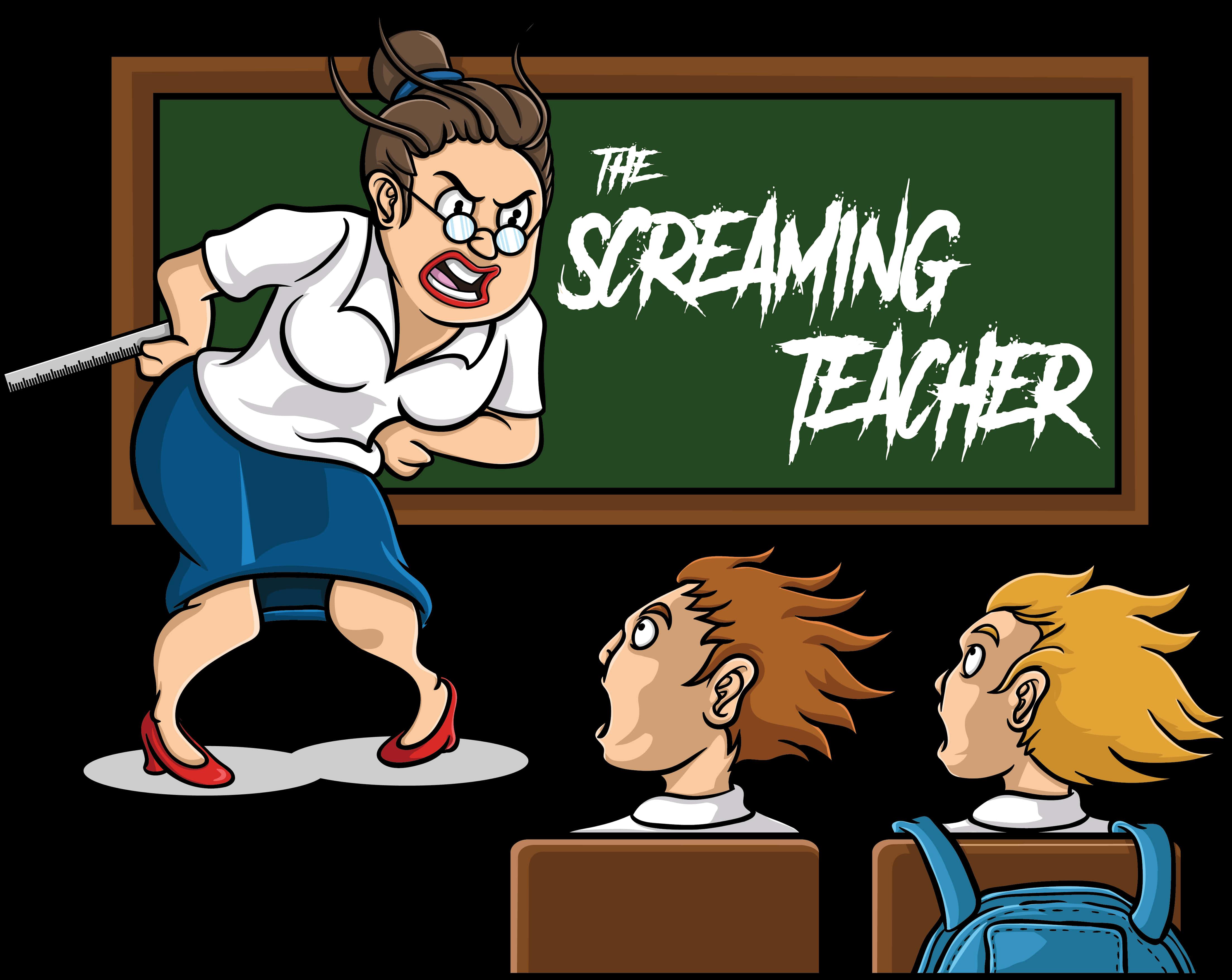 The Screaming Teacher Cartoon — 4414x3511 wallpaper