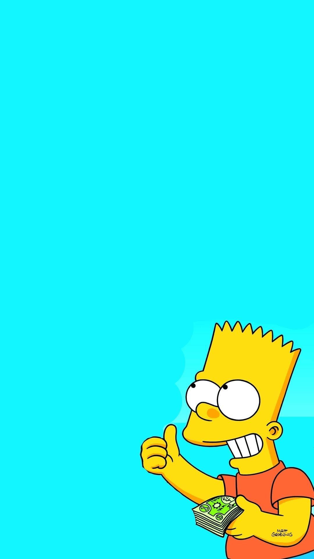 The Simpsons Bart Simpson Money — 1080x1920 wallpaper