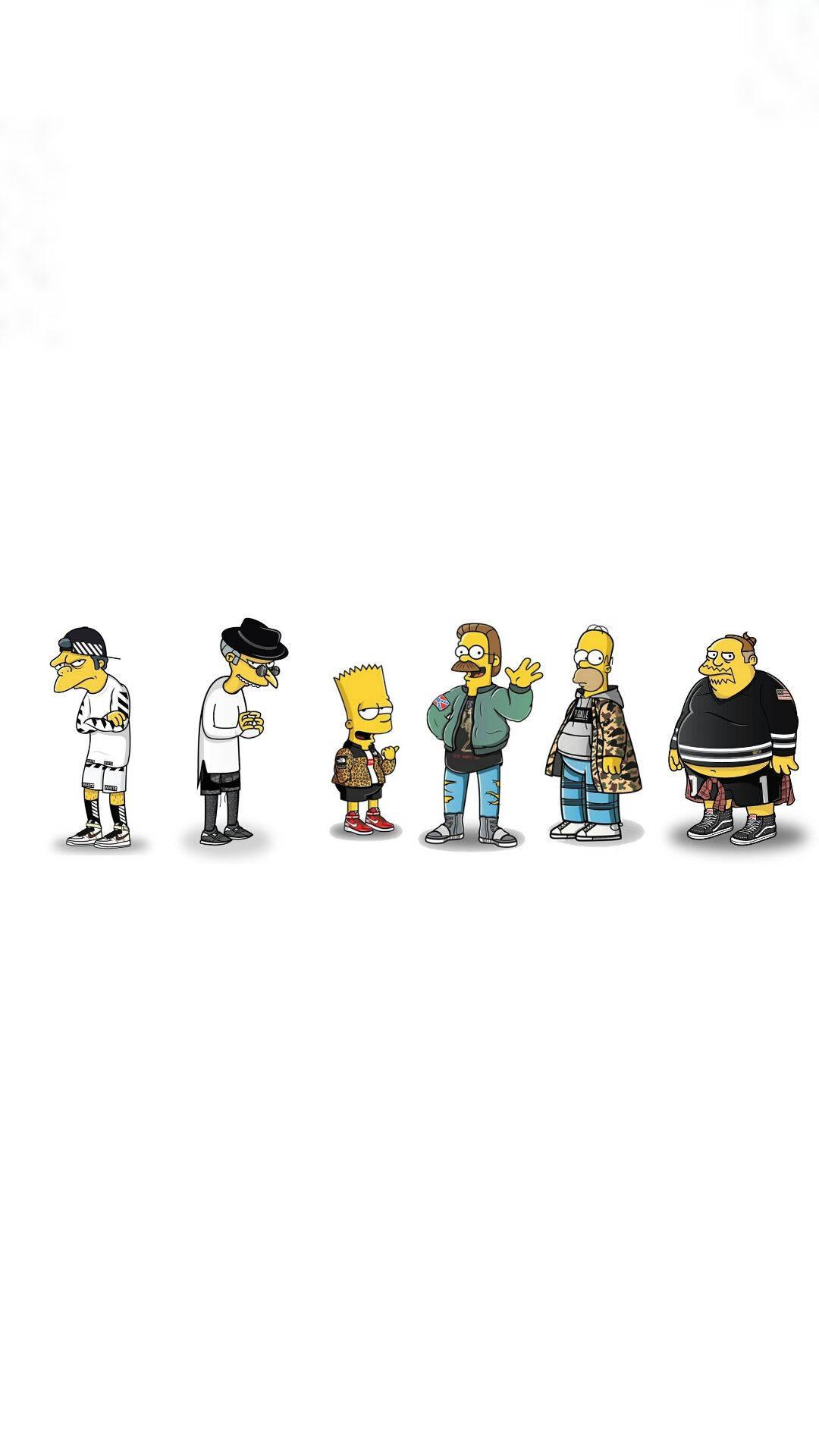 The Simpsons Characters Streetwear Fashion — 1080x1920 wallpaper