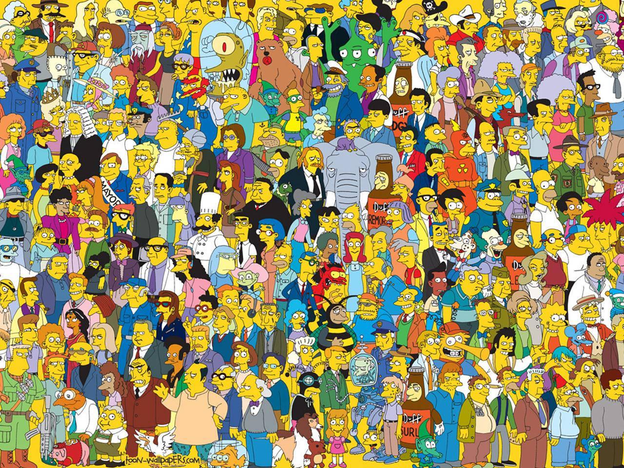 The Simpsons Complete Characters Collage — 1280x960 wallpaper