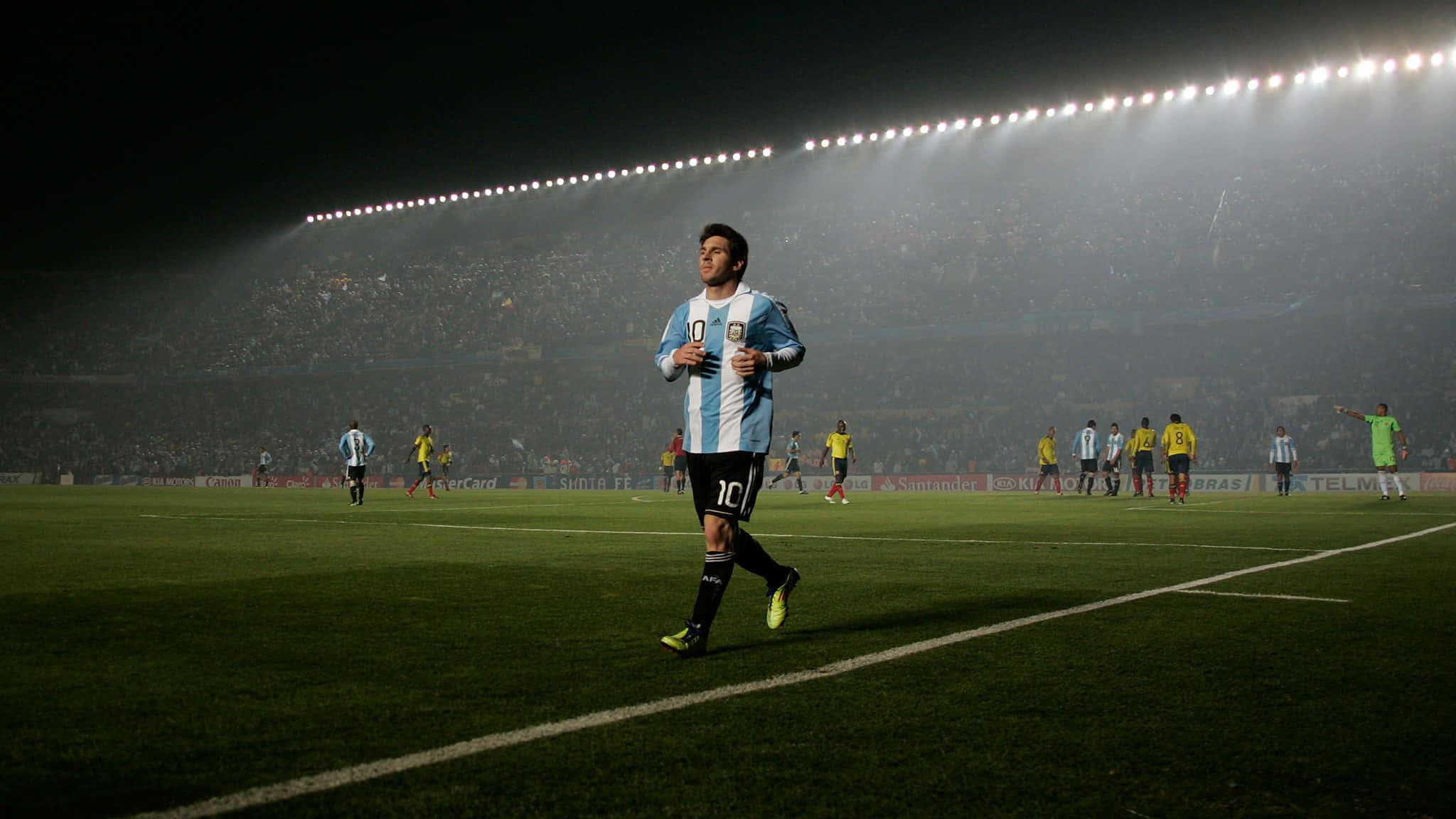 The Star of the Pitch: Messi — 2048x1152 wallpaper