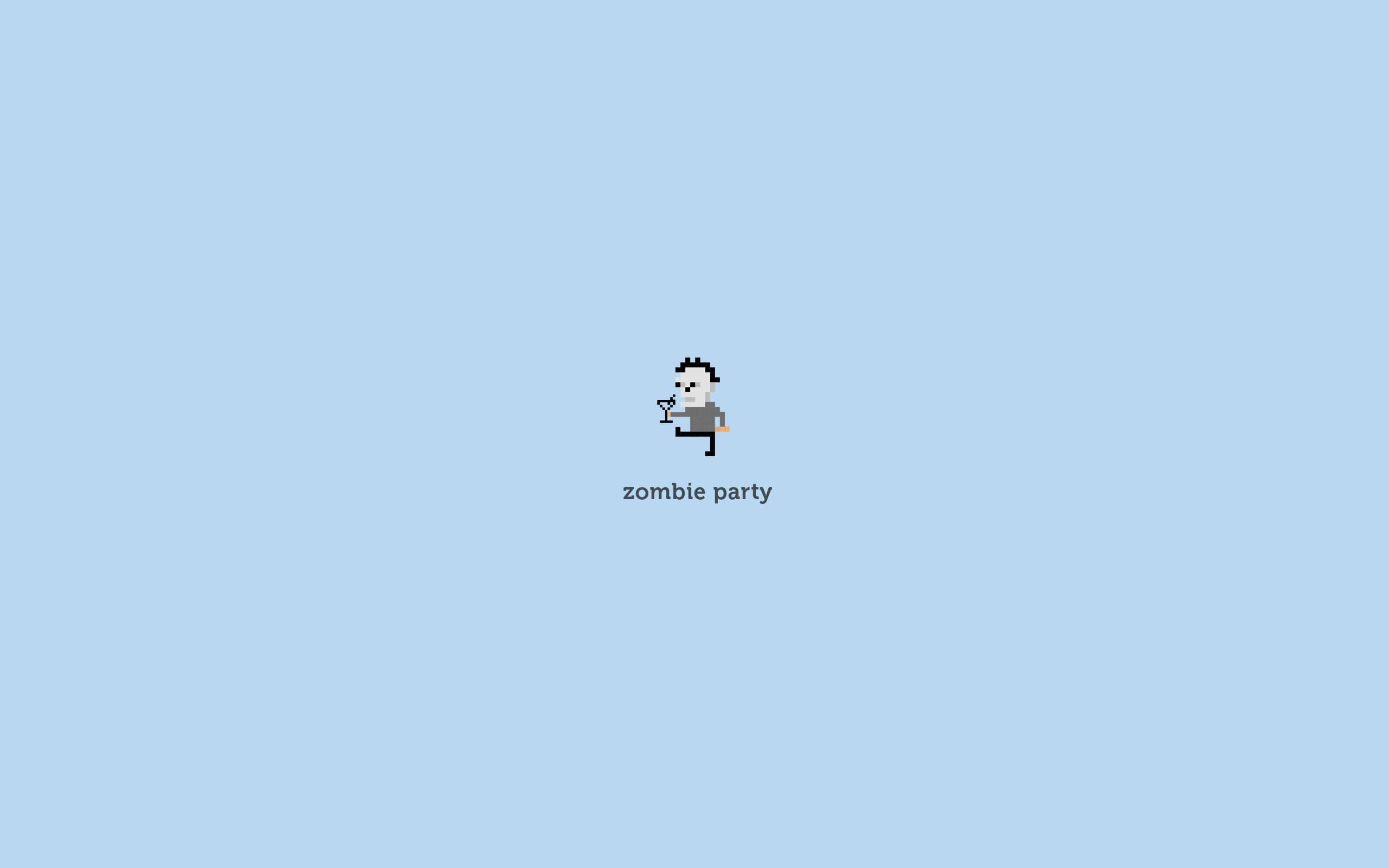 The tiny zombie hidden in the minimalist landscape — 2560x1600 wallpaper