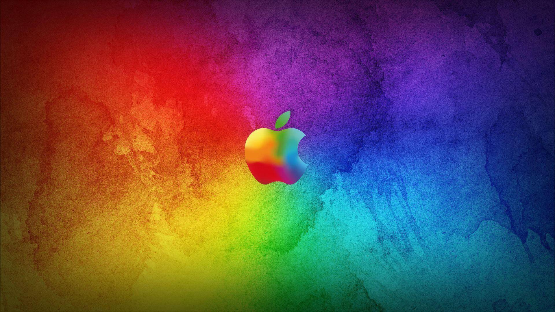 The vibrant colours of the Apple logo — 1920x1080 wallpaper