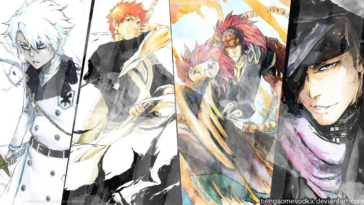 The War for the Soul Society: Ichigo, Toshiro, Renji, and Aizen — 1191x670 wallpaper