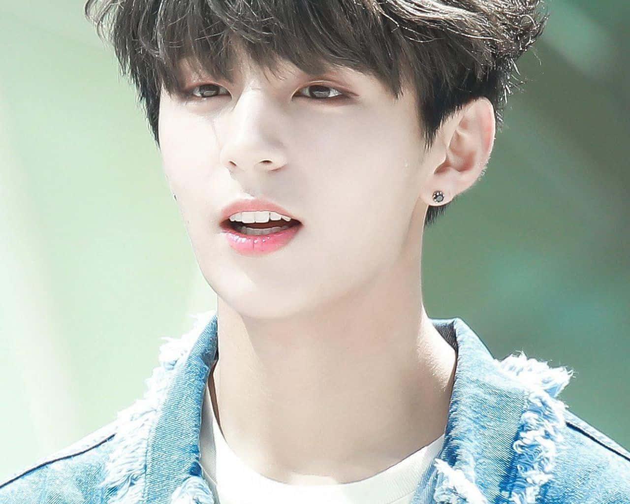 The world-renowned, talented BTS member Jungkook looking off in the near distance — 1280x1024 wallpaper