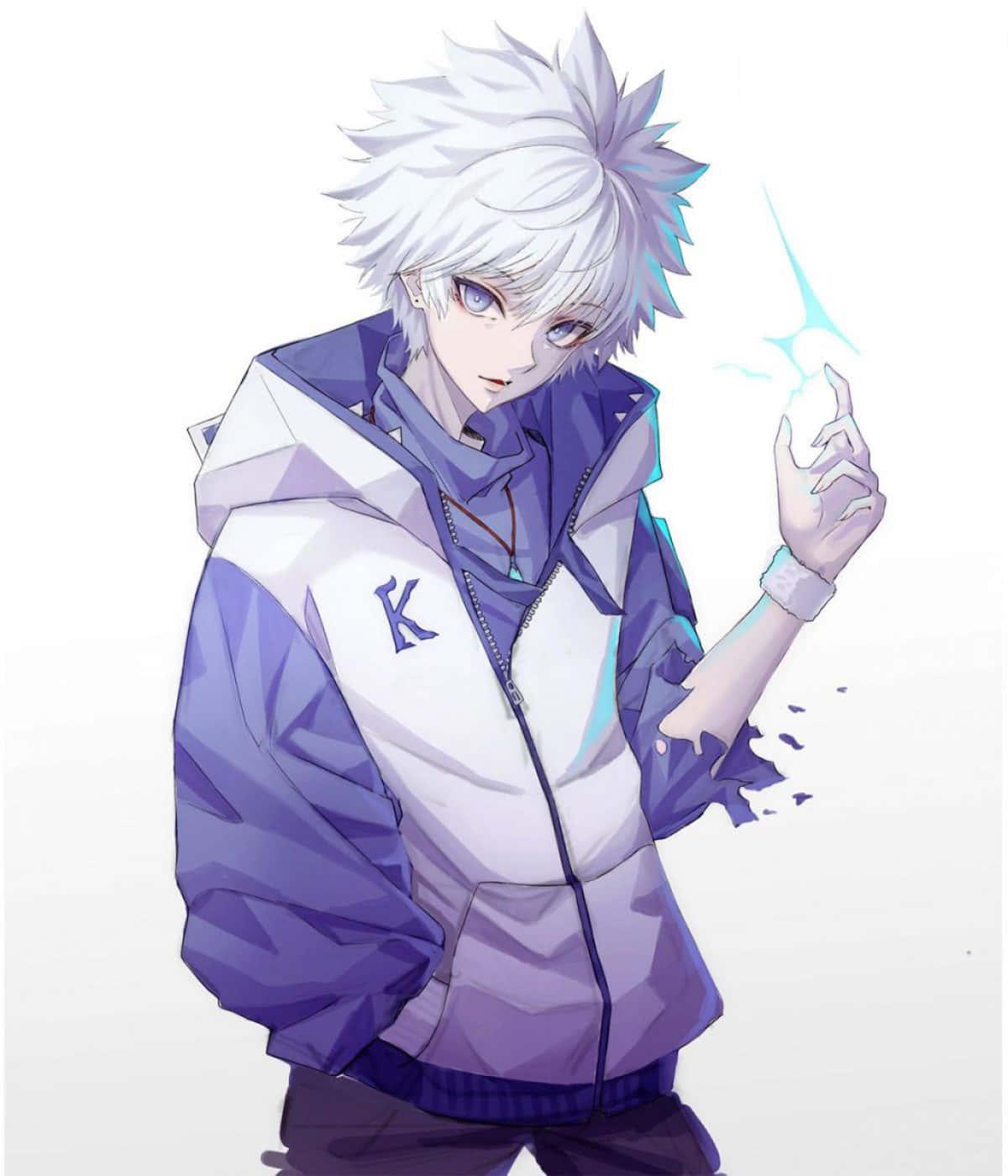 The young Killua stands strong in the face of adversity. — 1200x1399 wallpaper