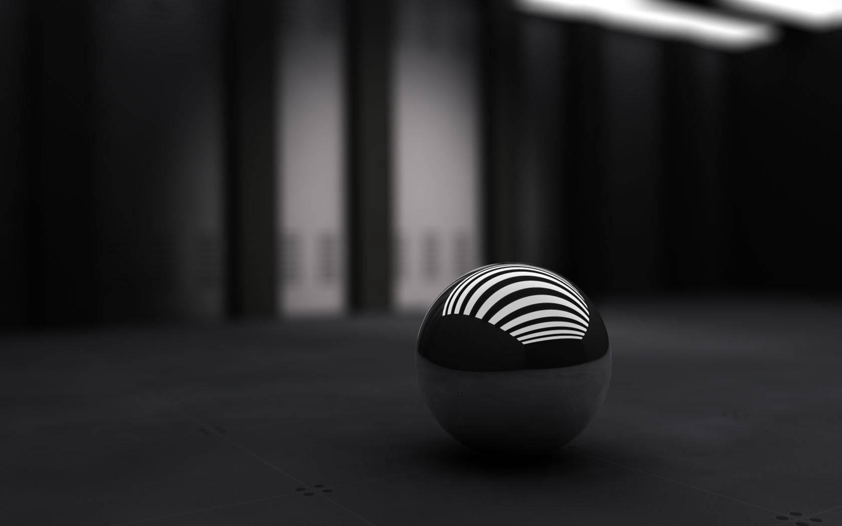 This 3D black and white sphere looks like a 3D representation of a dream catcher. — 1680x1050 wallpaper