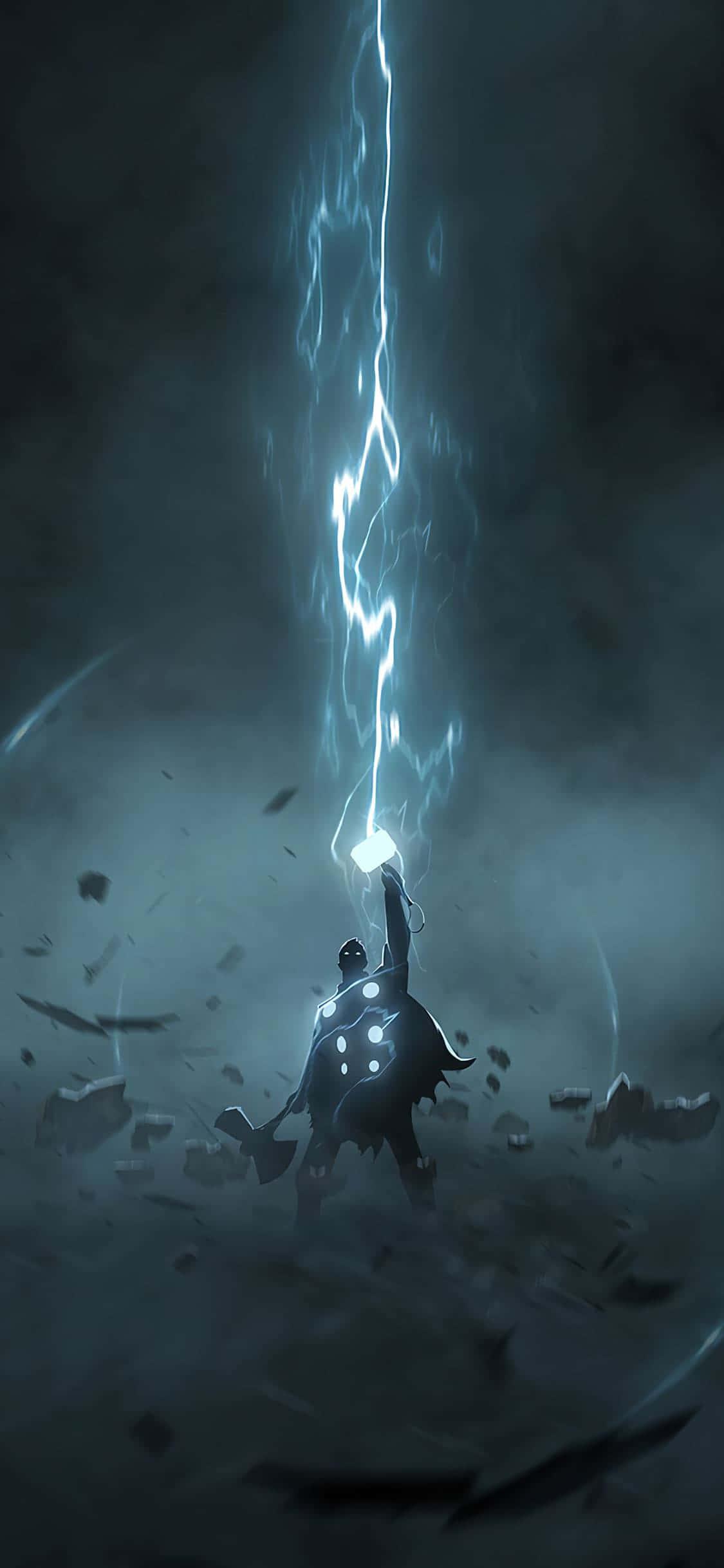 Thor, God of Thunder, stands ready for battle — 1125x2436 wallpaper