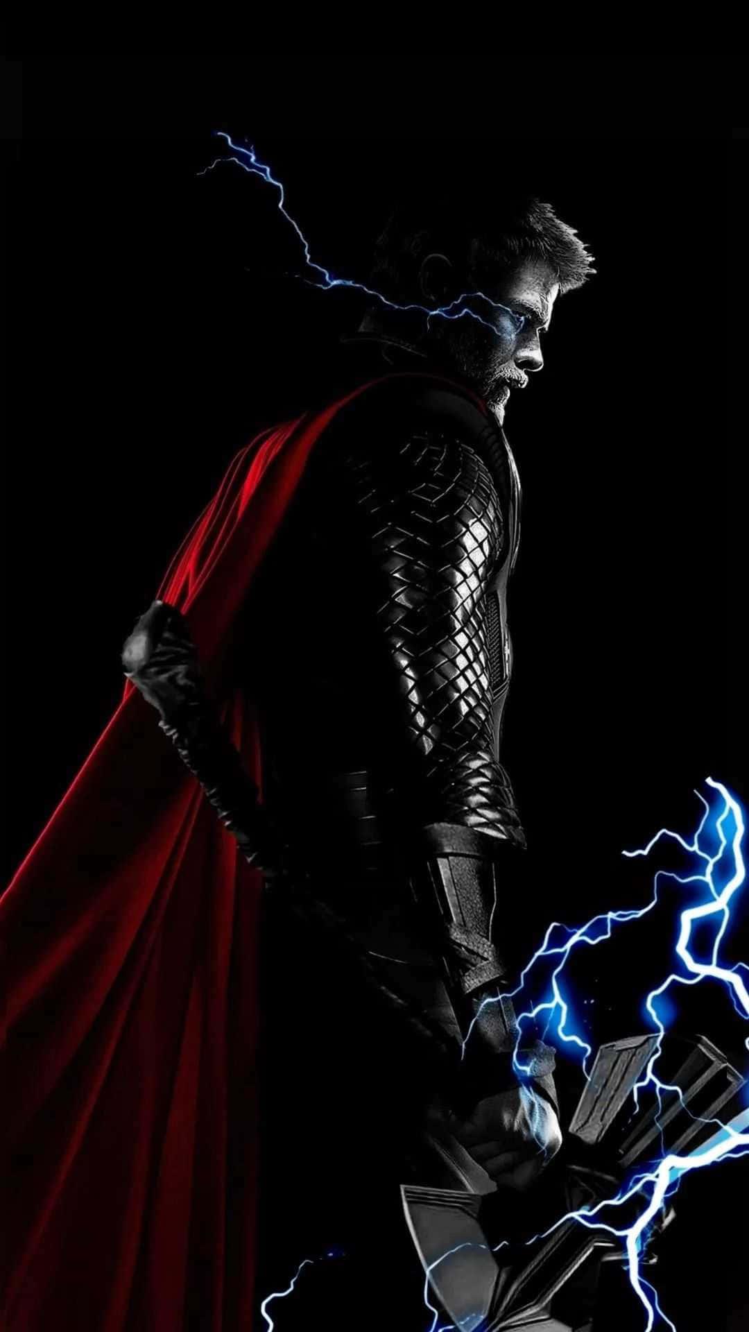 Thor stands tall, ready to face any adversary — 1080x1920 wallpaper