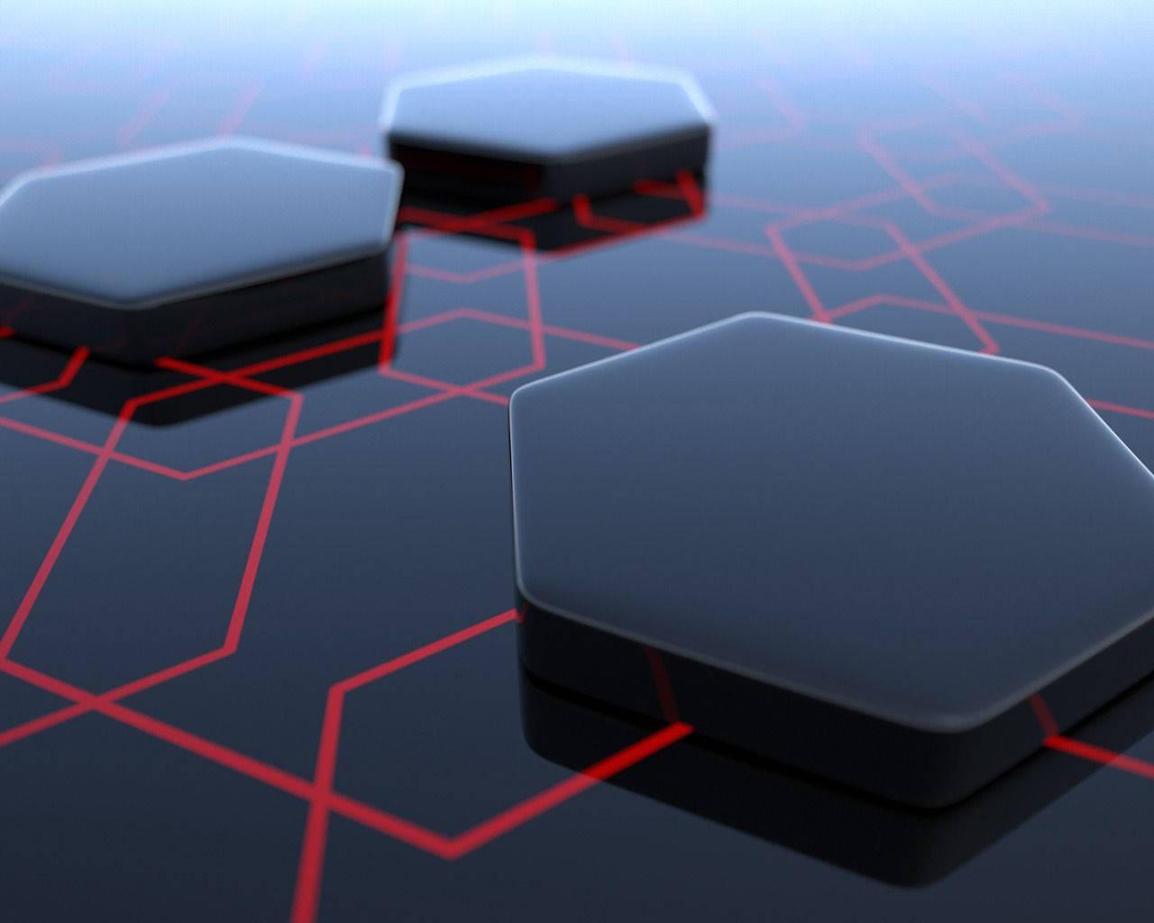 Three-dimensional black hexagons create a unique pattern in this abstract artwork. — 1280x1024 wallpaper