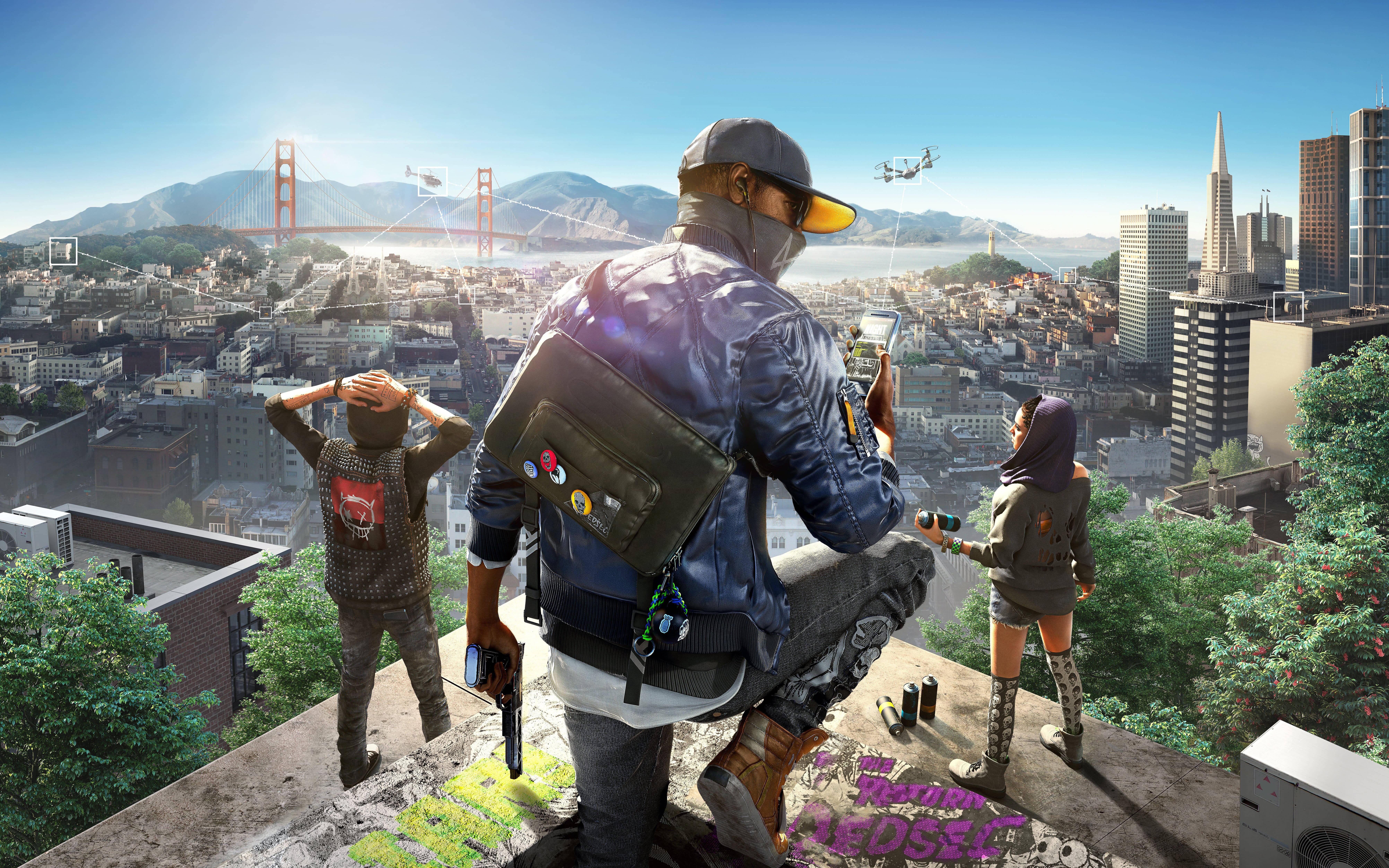 Thrilling 4K Display of Watch Dogs 2 Video Game — 8015x5009 wallpaper