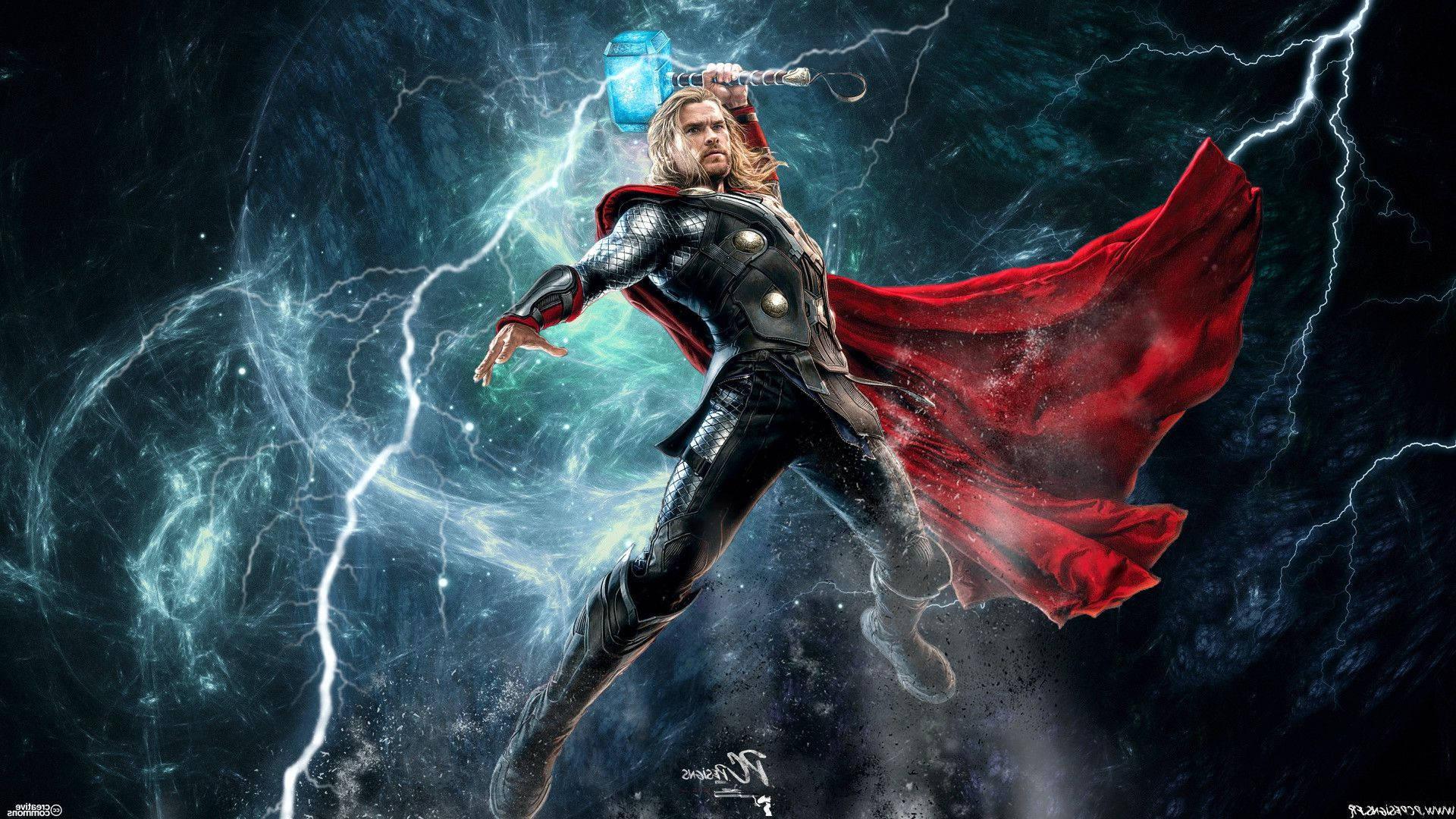 Thrusting His Hammer into the Air and Releasing a Storm of Lightning, Thor Embodies the Power of Nature — 1920x1080 wallpaper