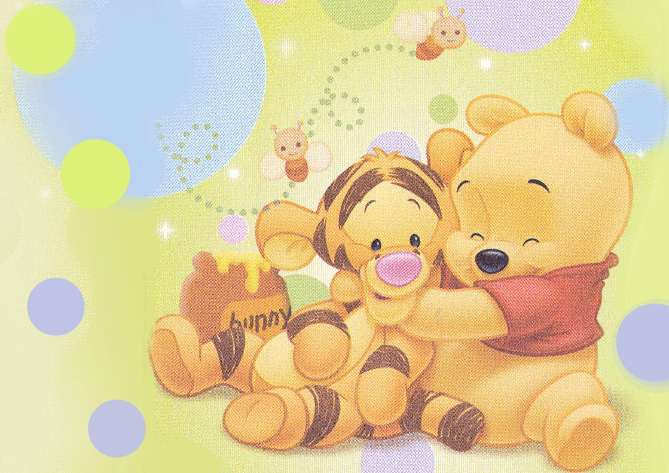 Tigger and Winnie The Pooh Having Fun in a Polka Dot World — 2339x1653 wallpaper