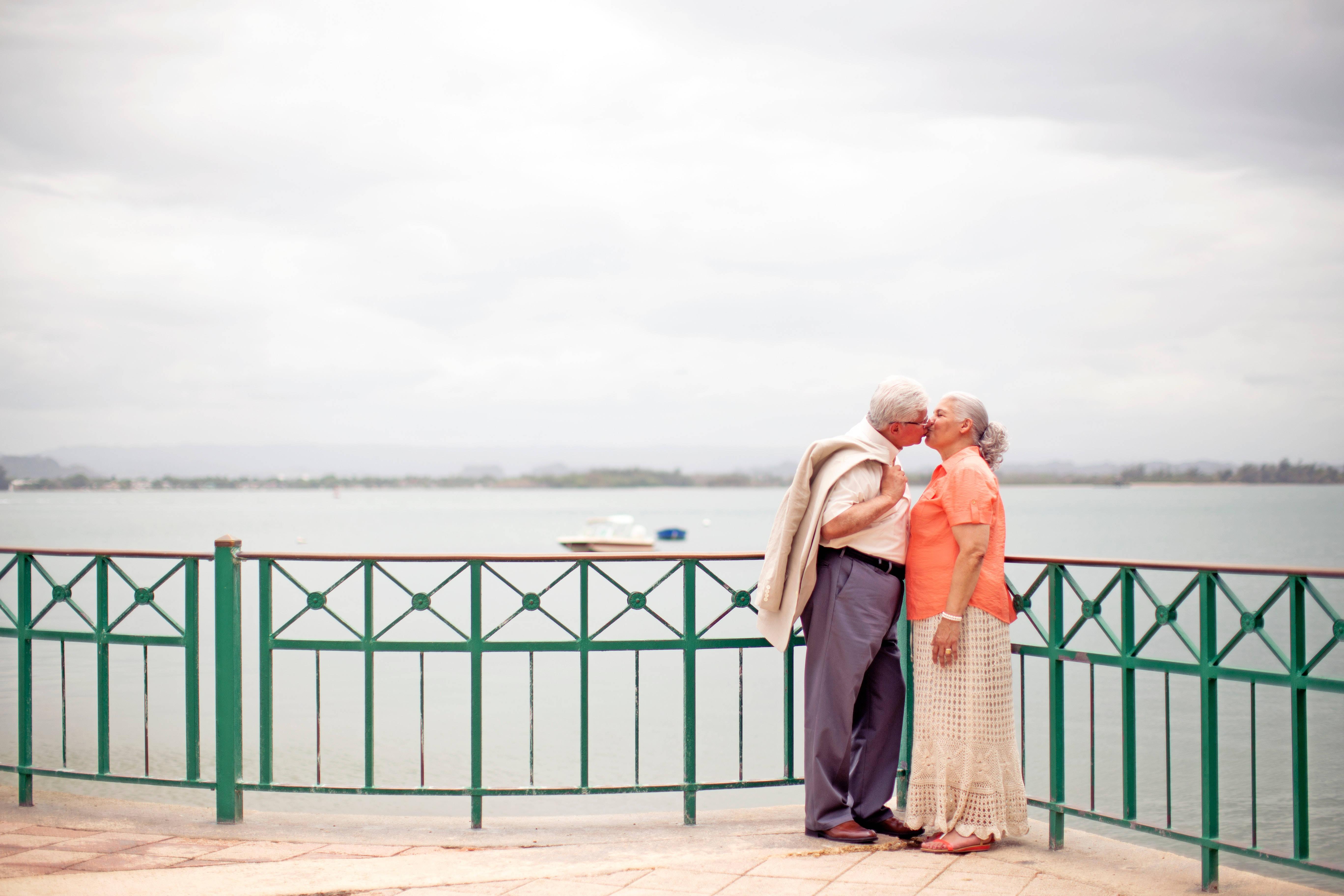 Timeless Love: An Elderly Couple in a Romantic Embrace — 5472x3648 wallpaper