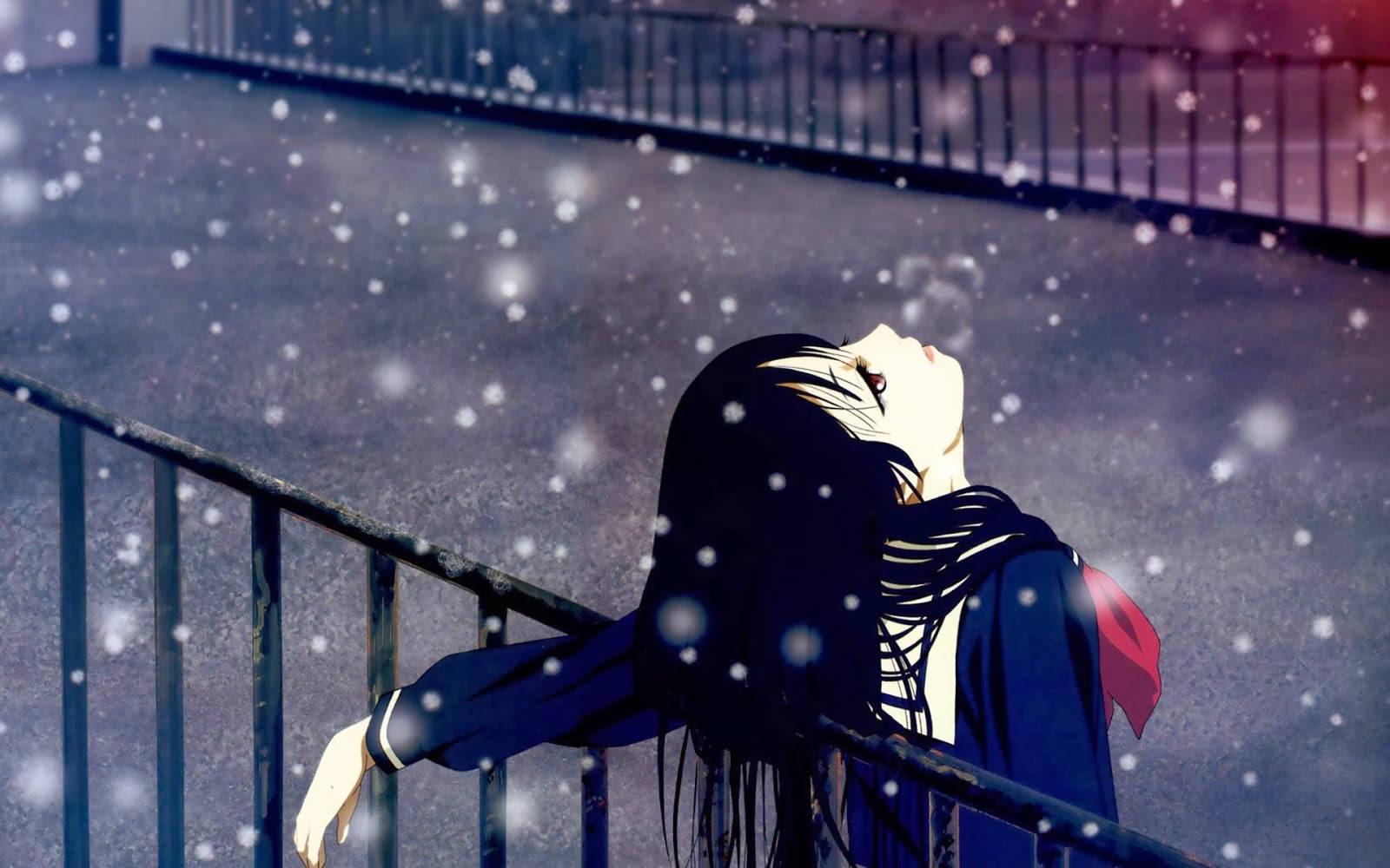 Tired Sad Girl Anime — 1600x1000 wallpaper