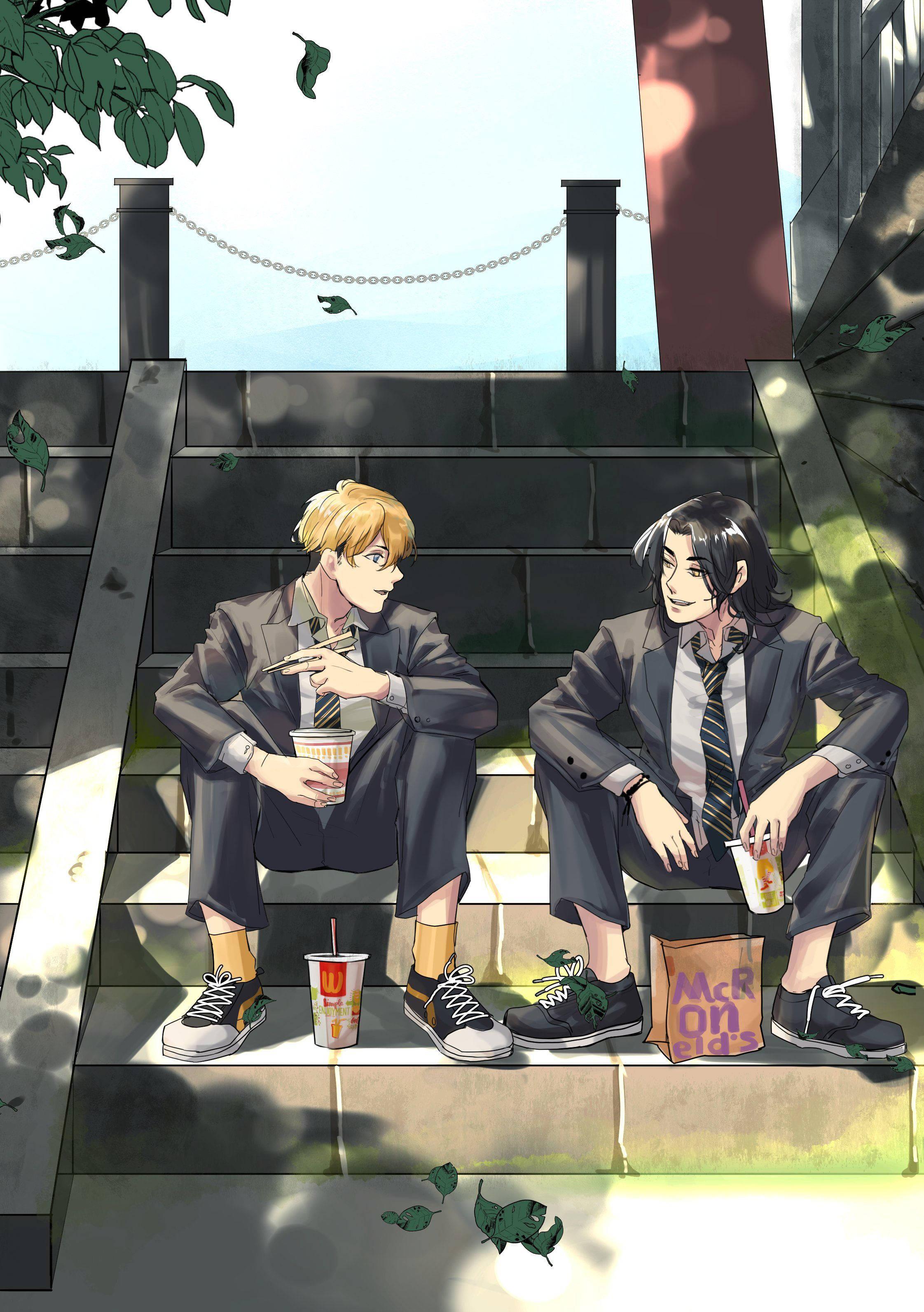 Together, Chifuyu and Baji of the Tokyo Revengers Stand Strong — 2243x3183 wallpaper