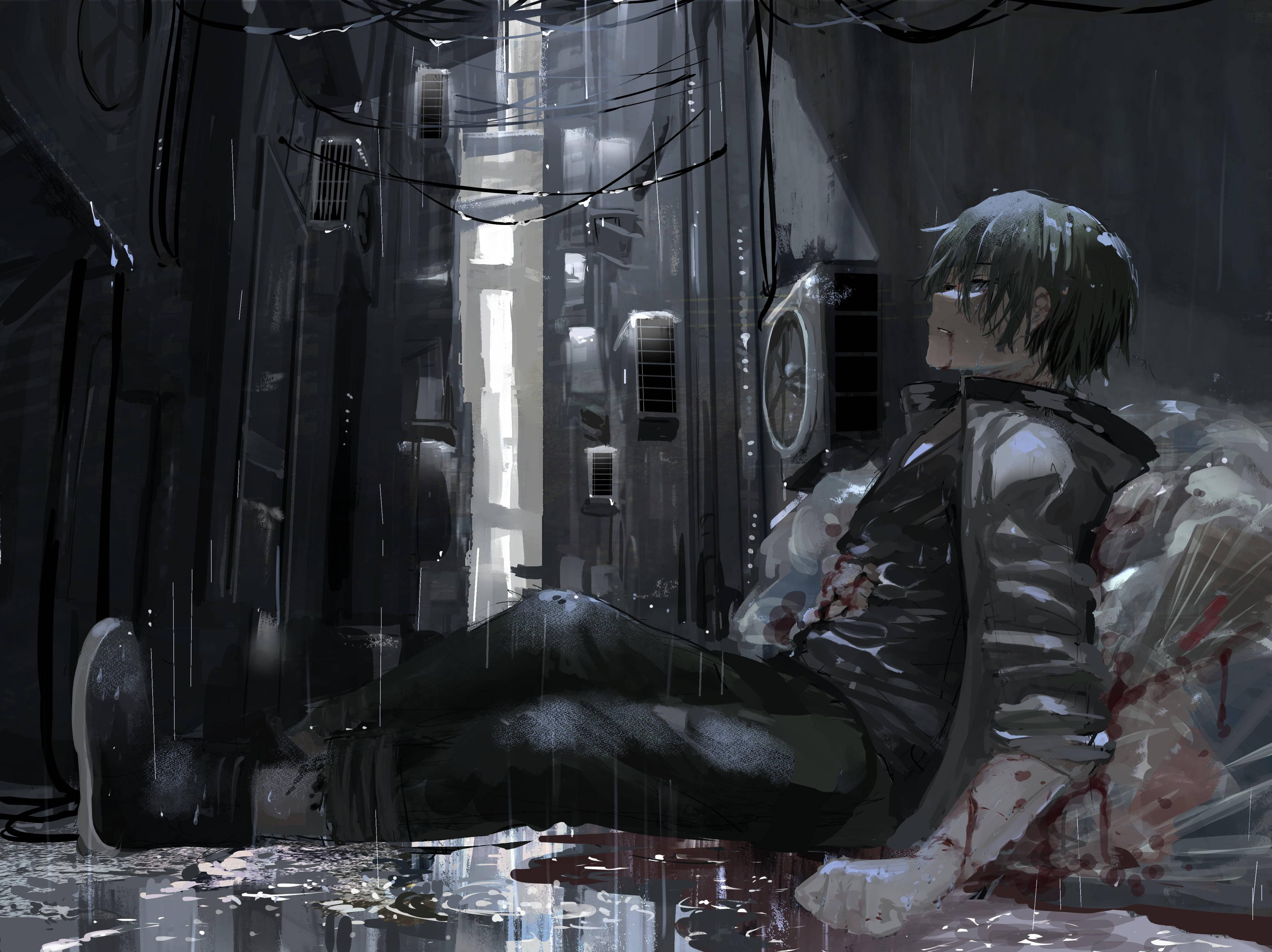 Tokyo Ghoul Ken Kaneki Sad Boy Cartoon — 4093x3063 wallpaper