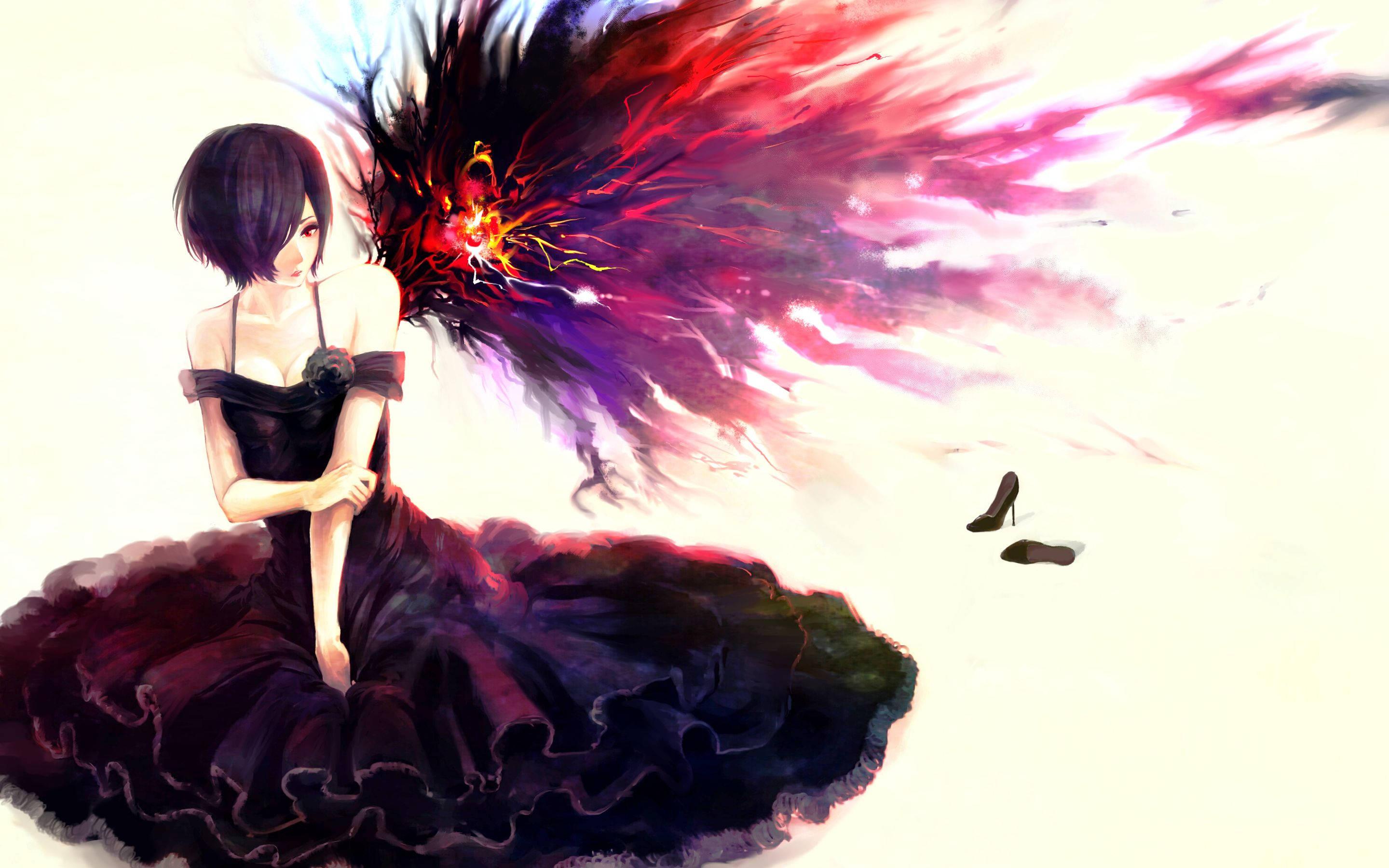 Tokyo Ghoul Touka In Black Dress — 2880x1800 wallpaper