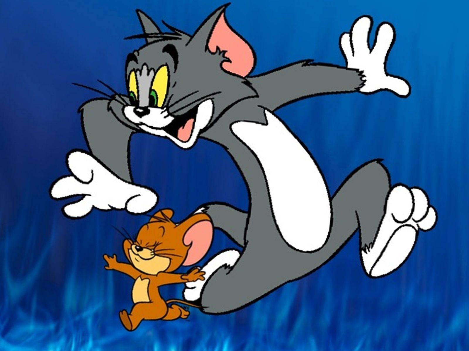 Tom And Jerry Cartoon Fiery Blue — 1600x1200 wallpaper