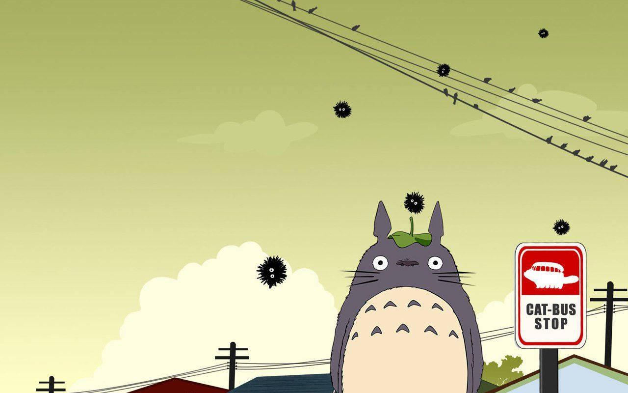 Totoro Cat Bus Stop — 1280x800 wallpaper
