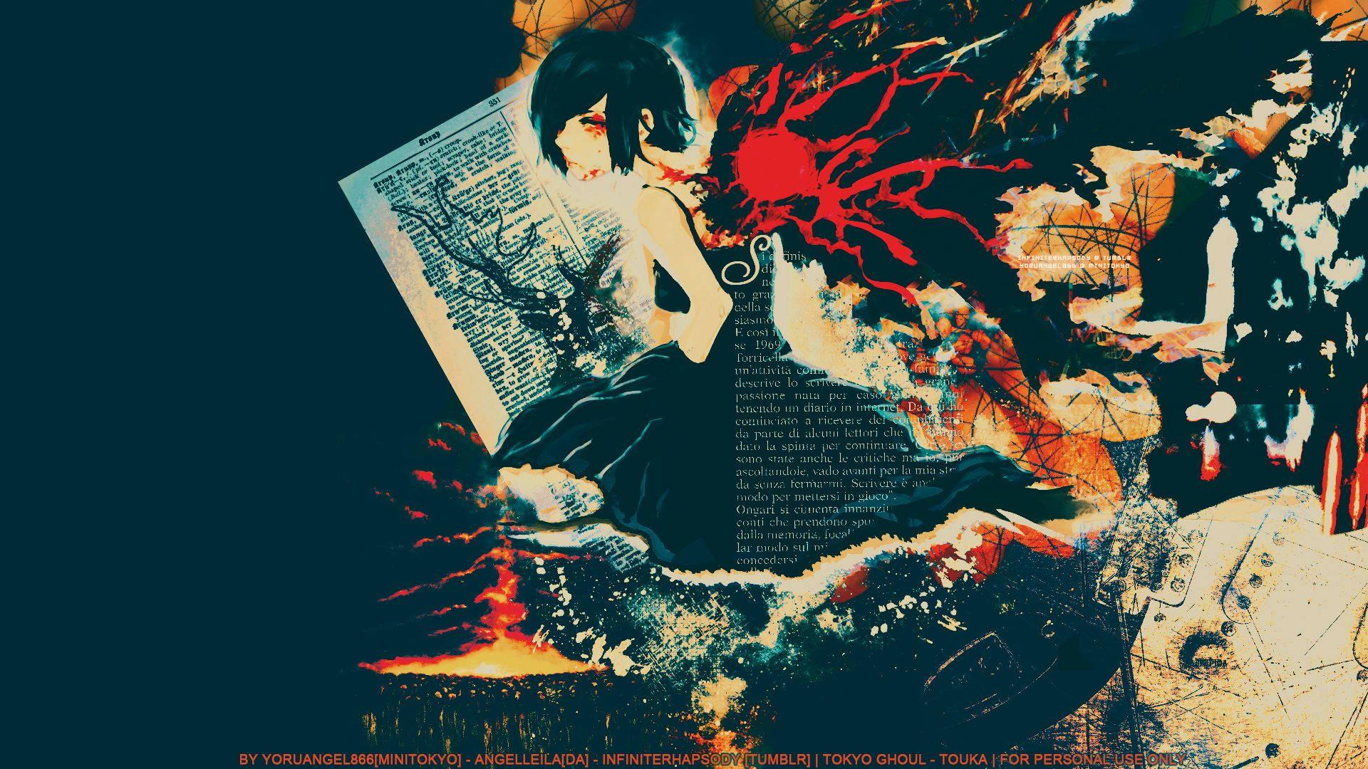 Touka from Tokyo Ghoul makes an intimidating entrance in the seedy streets of Tokyo — 1920x1080 wallpaper