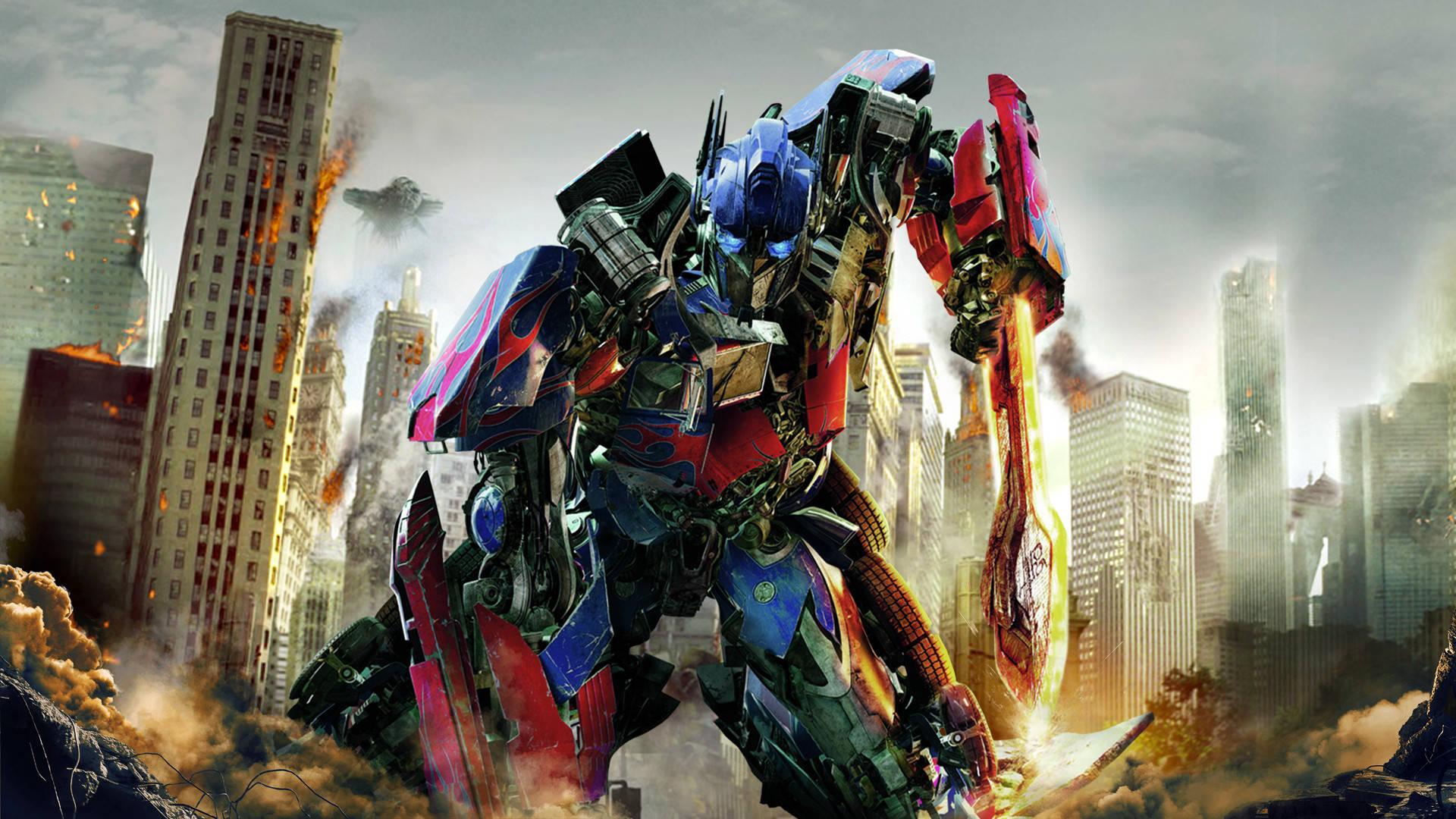 Transformers Optimus Prime City — 1920x1080 wallpaper