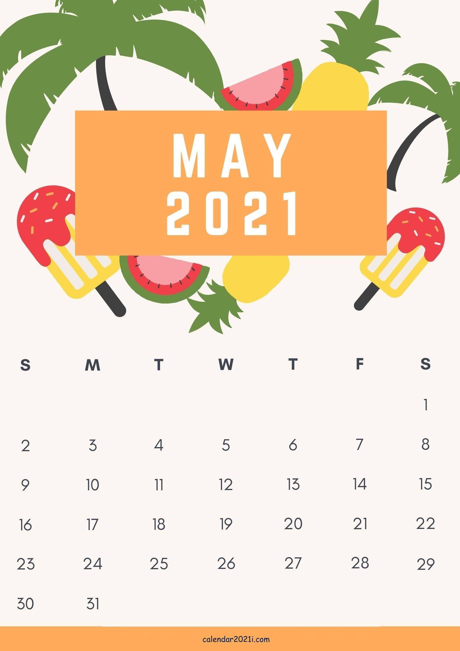 Tropical Popsicles May Calendar 2021 — 1587x2245 wallpaper