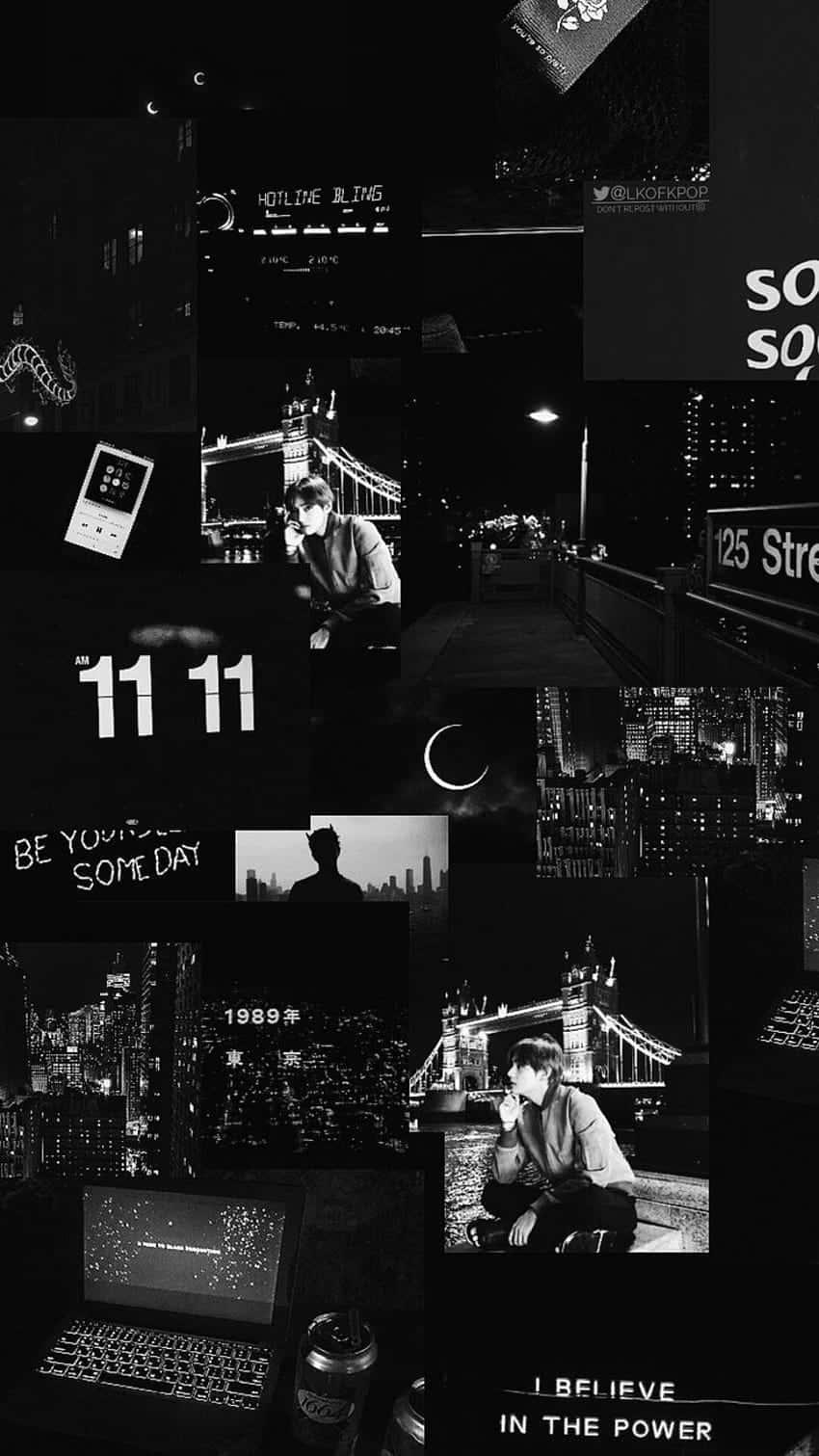 Tumblr Collage Black Aesthetic Background — 850x1511 wallpaper
