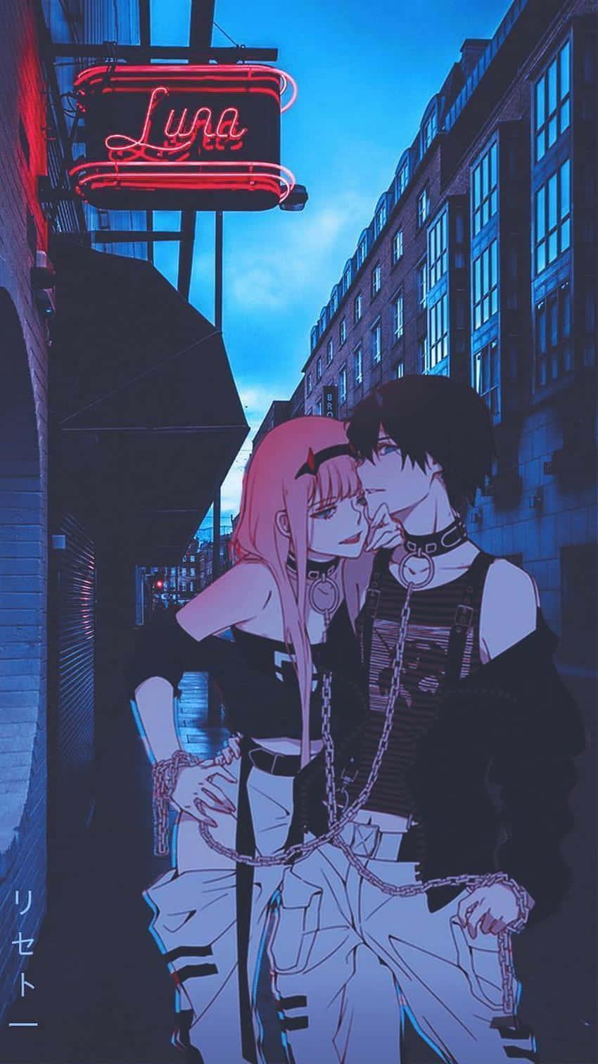 Two Anime Characters in an Intimate Aesthetic Moment — 850x1512 wallpaper