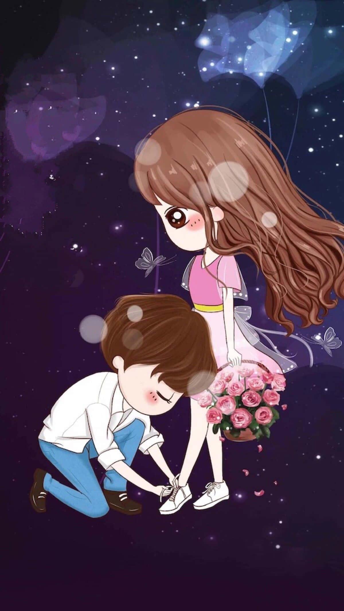 Two Anime Lovers Sharing an Embracing Moment — 1200x2130 wallpaper