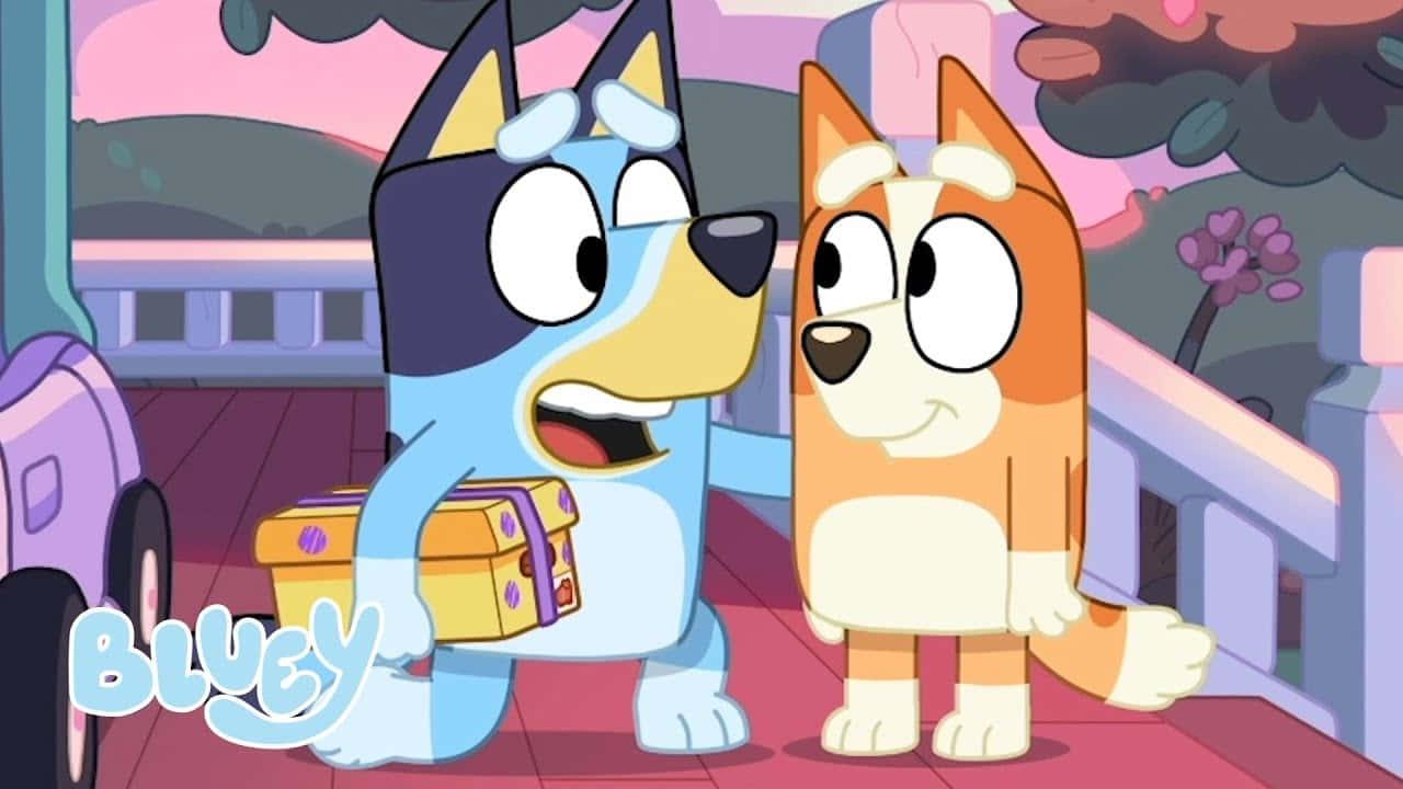 two cartoon dogs are standing next to each other — 1280x720 wallpaper