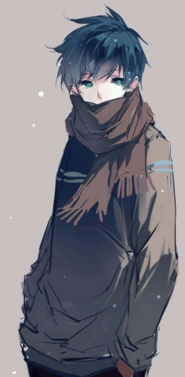 Two Cute Anime Boys Sitting in a Field — 630x1280 wallpaper