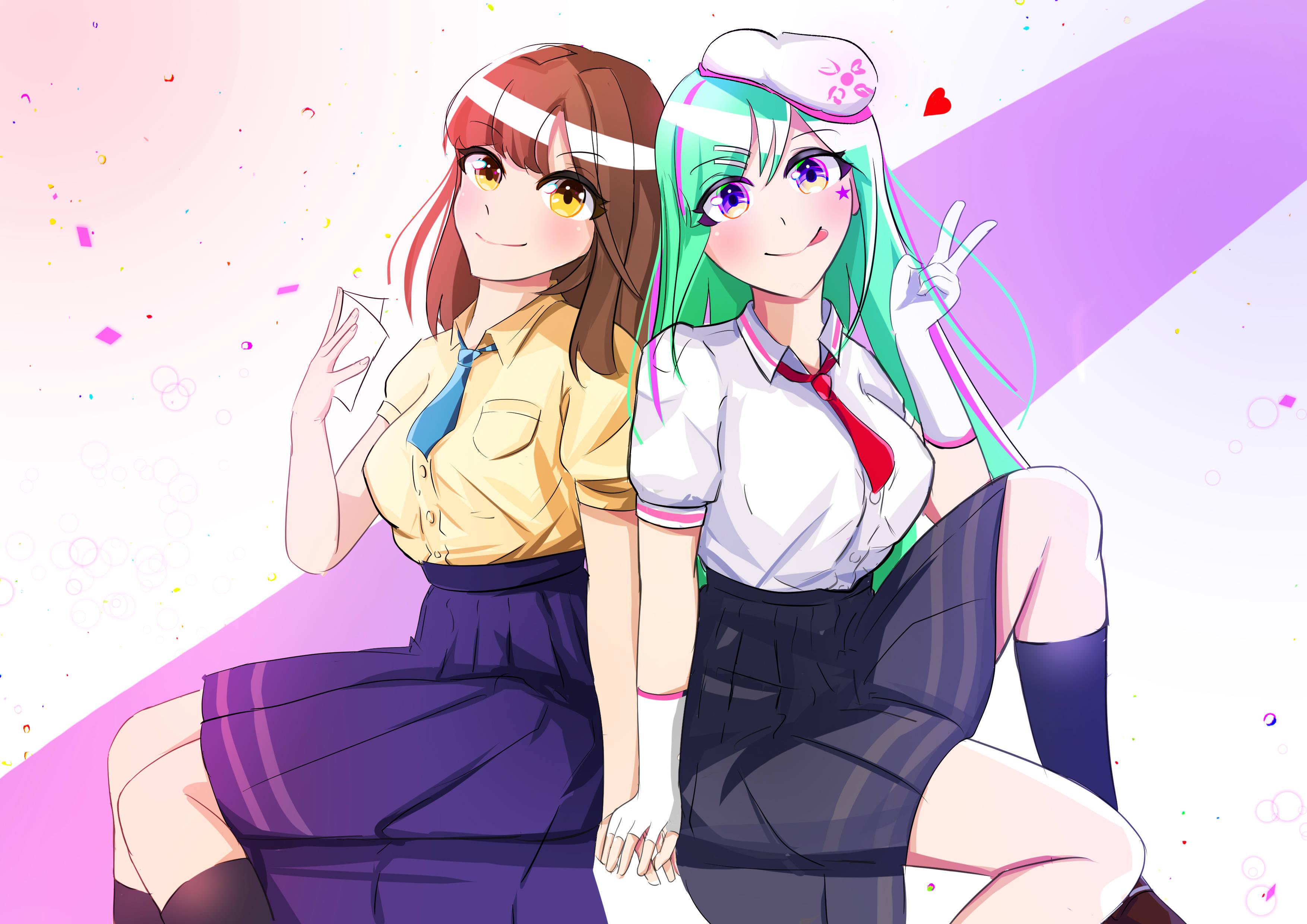 Two Cute Anime Girls — 3508x2480 wallpaper