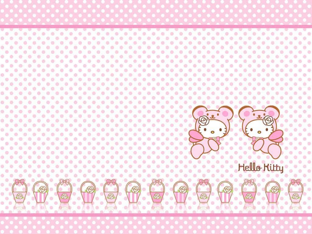 Two Cute Pink Hello Kitty Baskets — 1024x768 wallpaper